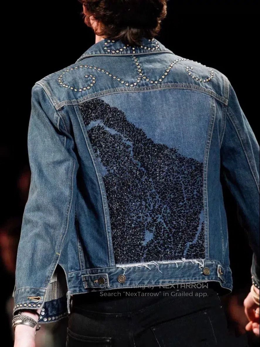 Saint Laurent Paris Saint Laurent Paris SS16 Denim Studded Crystal