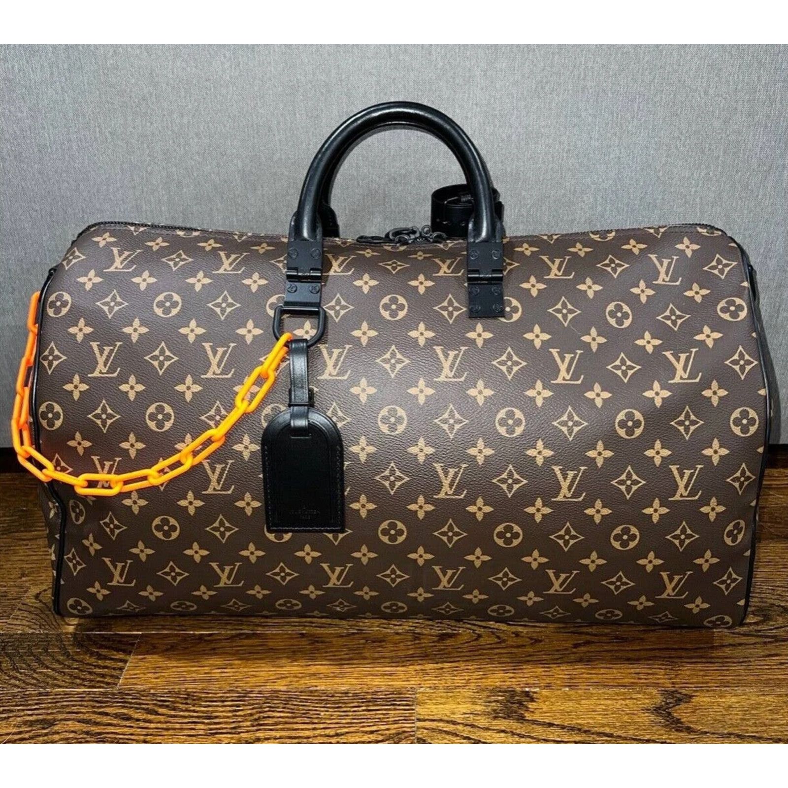 Louis Vuitton Louis Vuitton Keepall Bandouliere Orange Chain Weekend Bag Size ONE SIZE - 4 Thumbnail