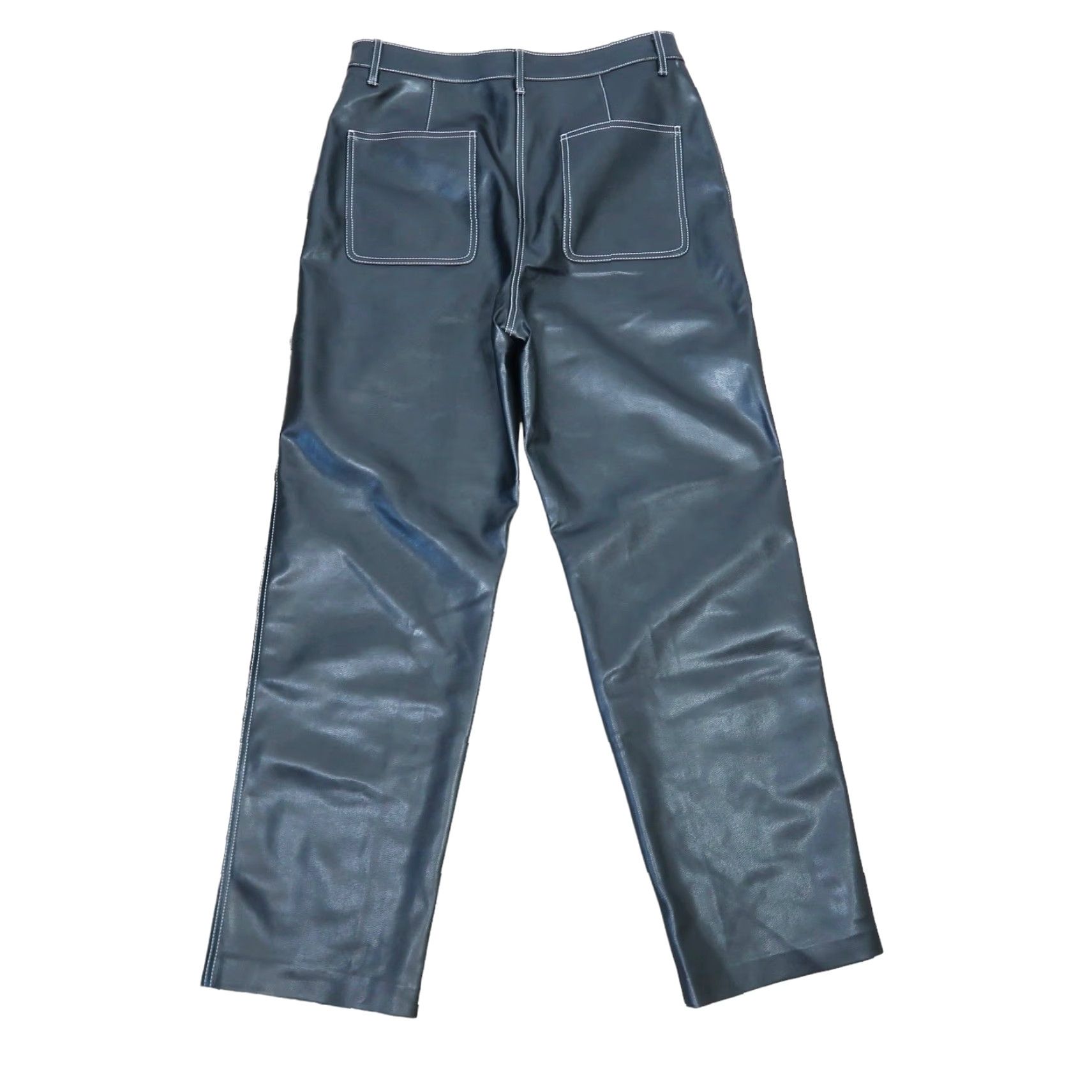 Vintage VINTAGE Wilfrid Free Aritzia black faux leather straight leg pants 12 Size 34" / US 12 / IT 48 - 3 Thumbnail