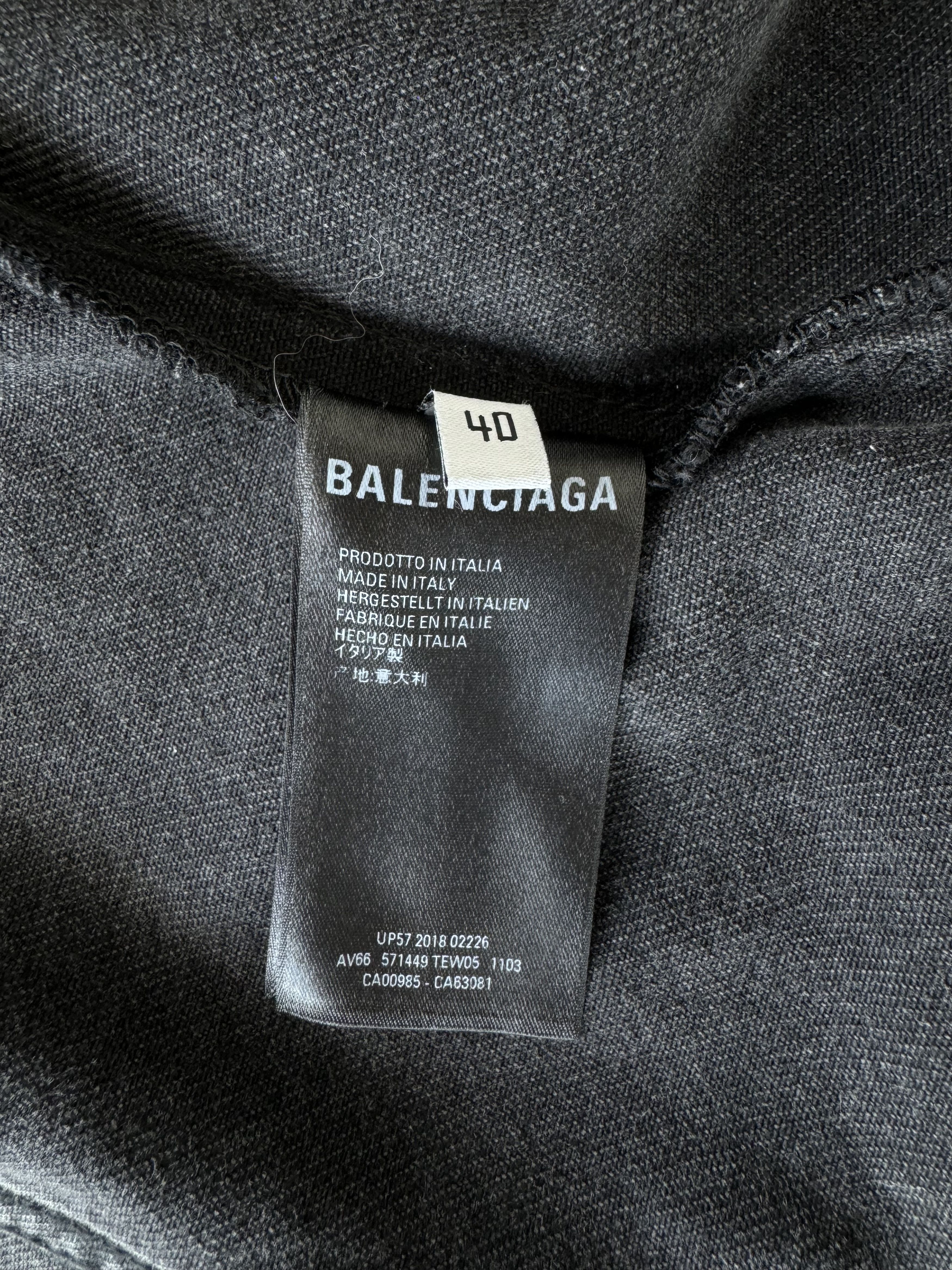 Balenciaga Balenciaga Grey Rhinestone Logo Denim Jacket Size US L / EU 52-54 / 3 - 5 Thumbnail