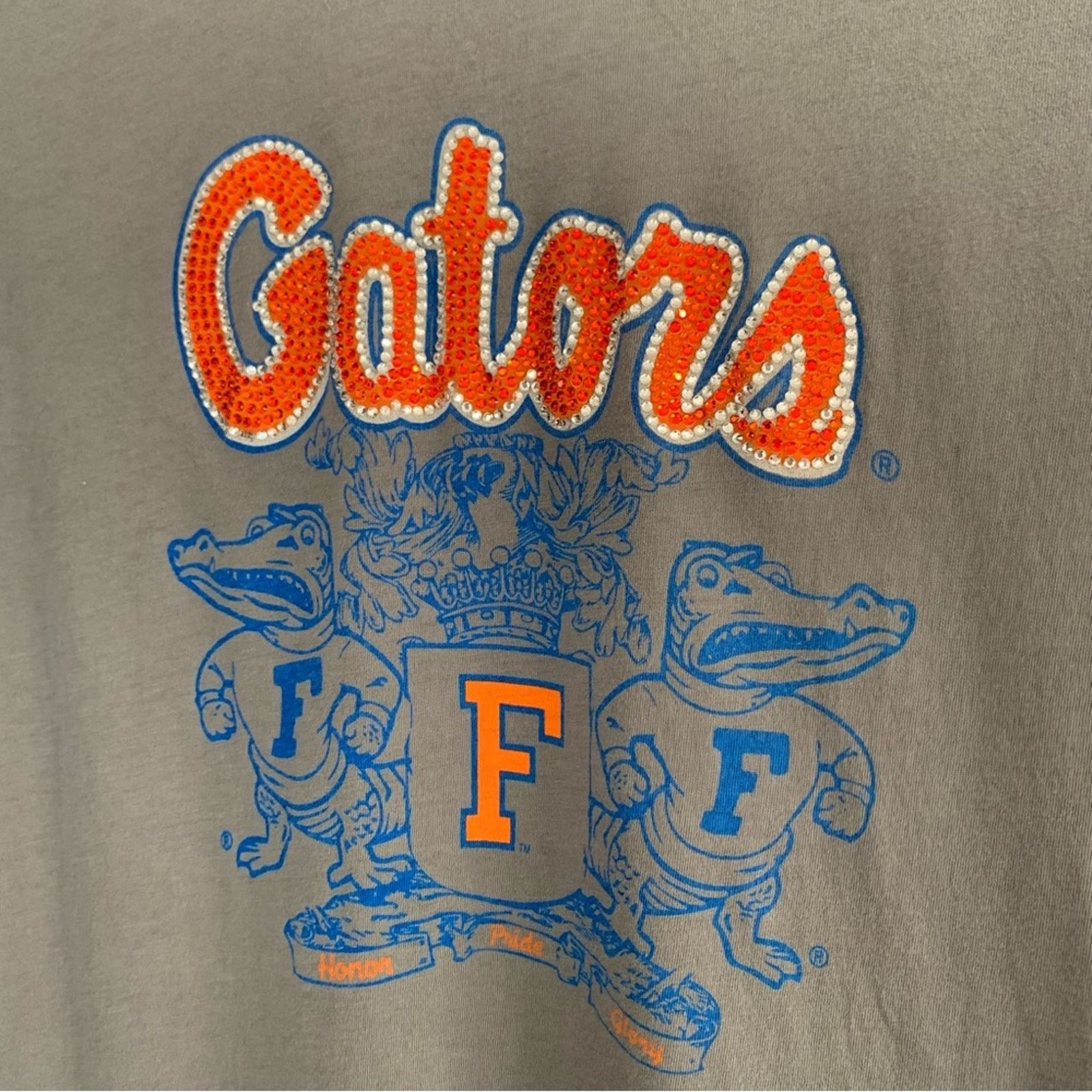 NCAA LONGSLEEVE FLORIDA GATORS RHINESTONE LOGO GRAY SHIRT LARGE Size L / US 10 / IT 46 - 2 Thumbnail