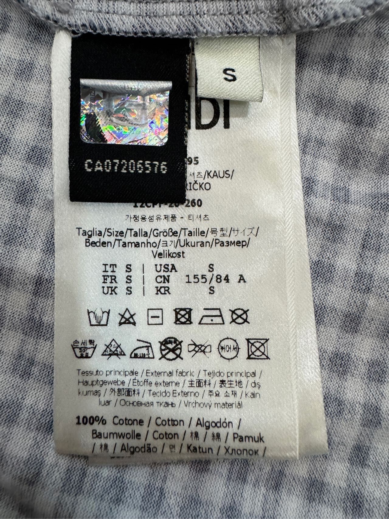 Fendi Fendi Checkered Logo Crew Neck Short Sleeve T-shirt K26WX Size S / US 4 / IT 40 - 6 Thumbnail