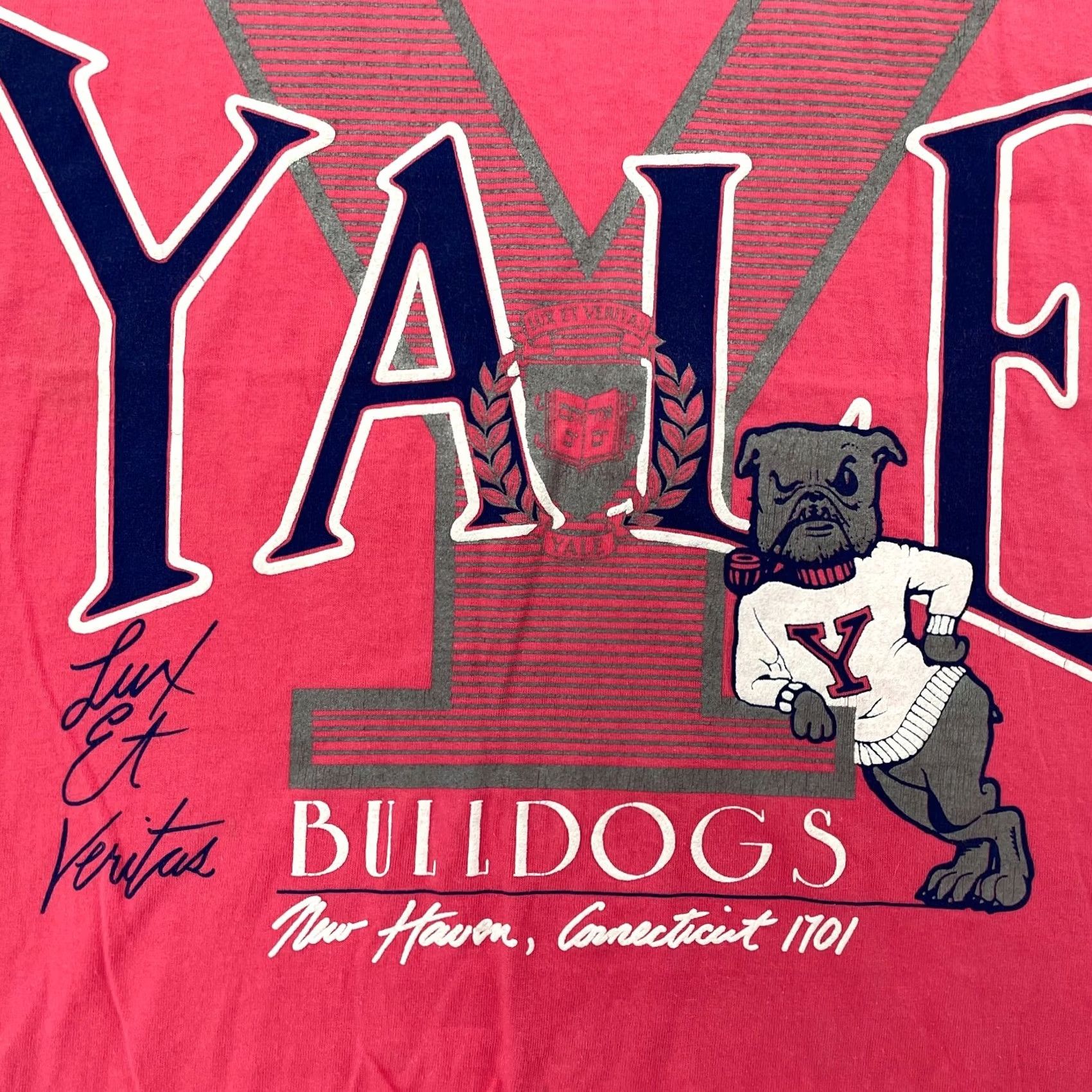 Pinko VINTAGE Yale University Bulldogs Shirt Adult L Pink Tank Top Big Graphic 90s Logo University College 90s Mens Size US L / EU 52-54 / 3 - 2 Thumbnail