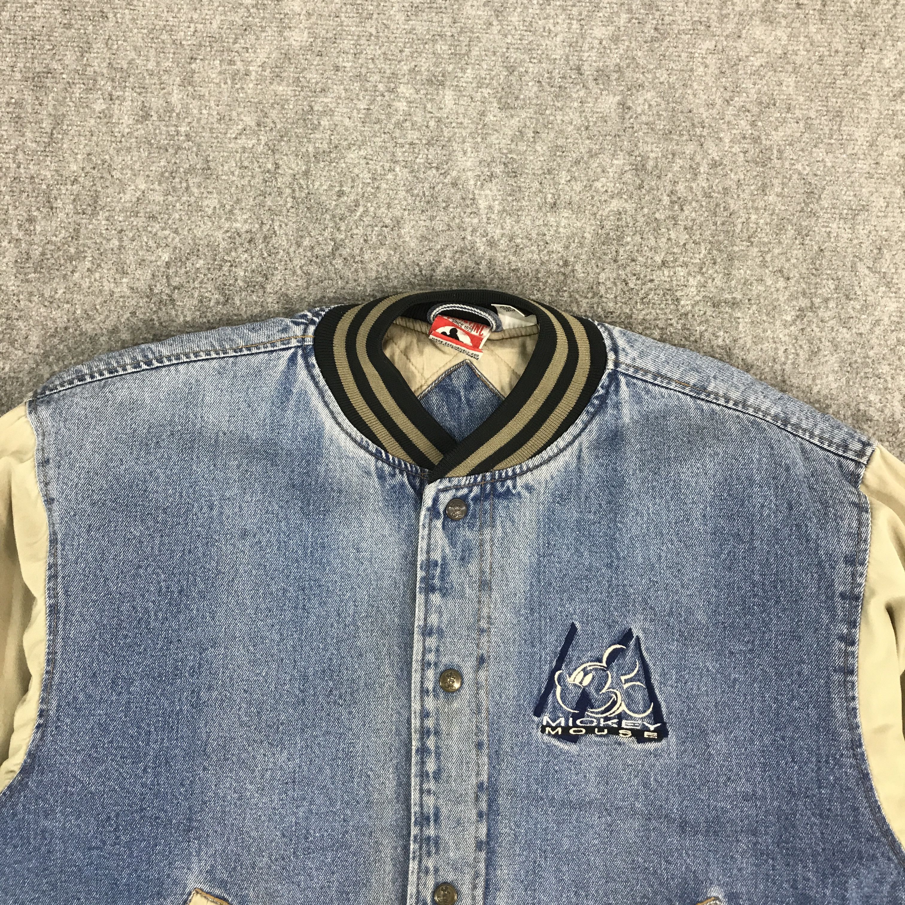 Japanese Brand × Mickey Mouse MICKEY MOUSE DESIGN COTTON VARSITY SNAP BUTTON JACKET Size US L / EU 52-54 / 3 - 3 Thumbnail
