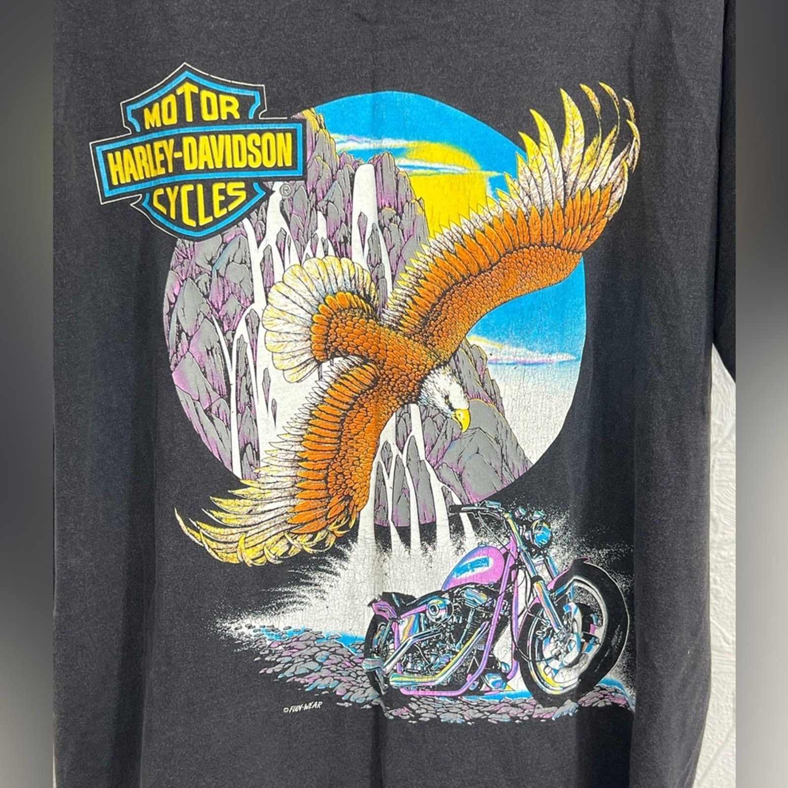 Harley Davidson Vintage Harley Davidson Fun Wear Eagle Rare Made in USA Size US L / EU 52-54 / 3 - 3 Thumbnail