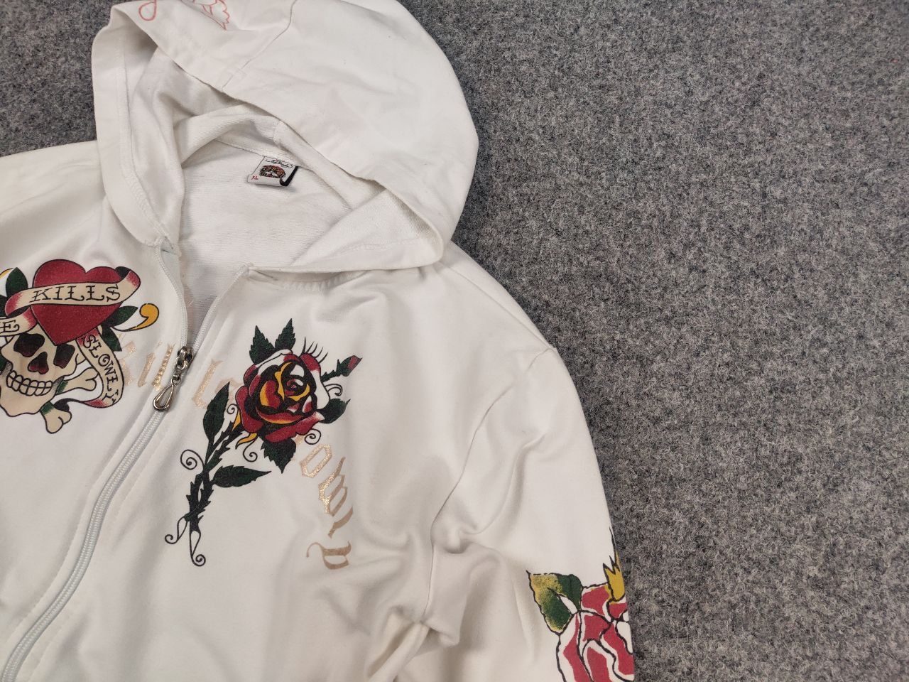 Ed Hardy Vintage Ed Hardy Designs Tattoo Logo Zip Hoodie Y2K Style Size L / US 10 / IT 46 - 4 Thumbnail
