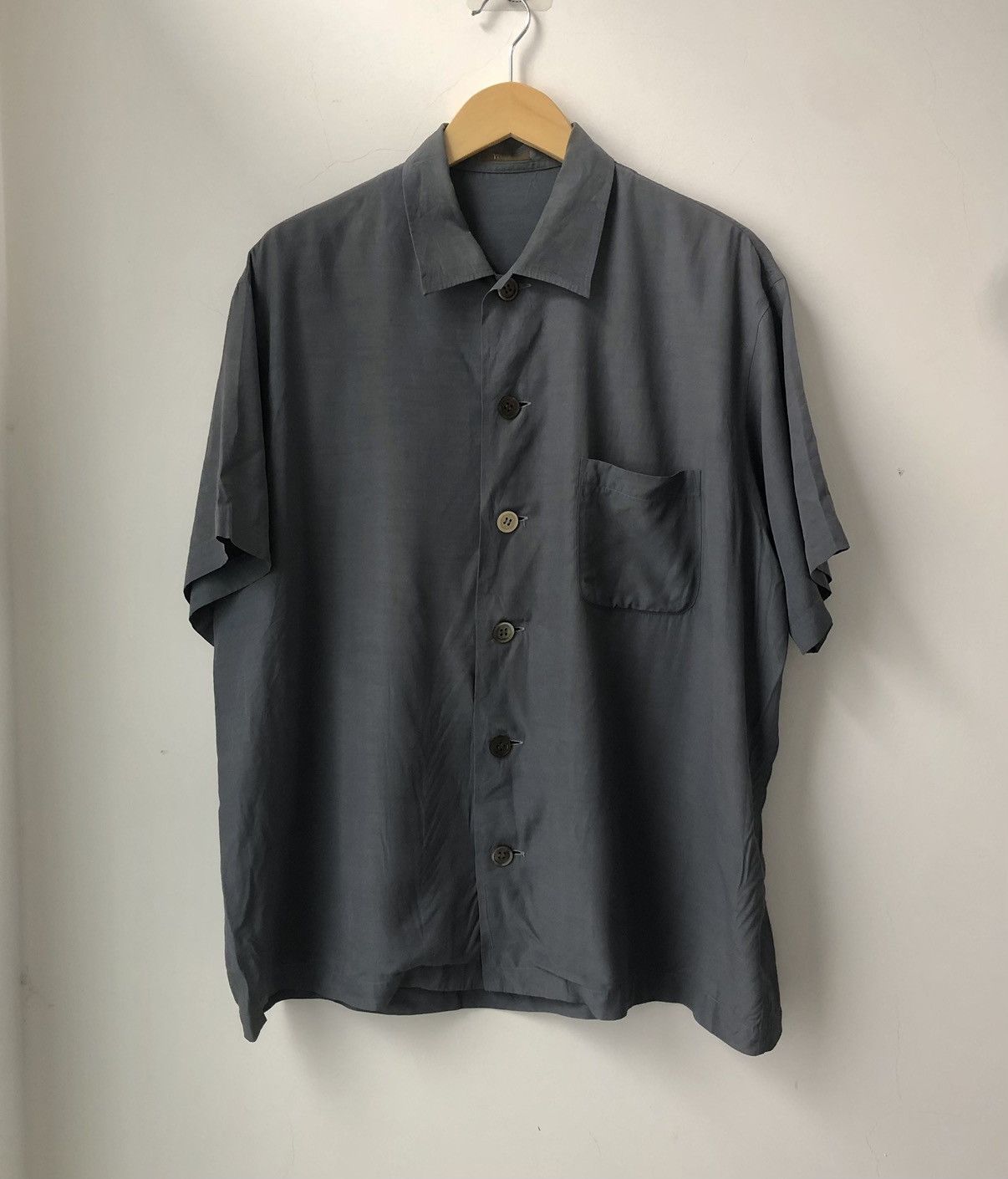 image of YS x YS For Men Gray Rayon Shirt in Grey, Men's (Size Large)