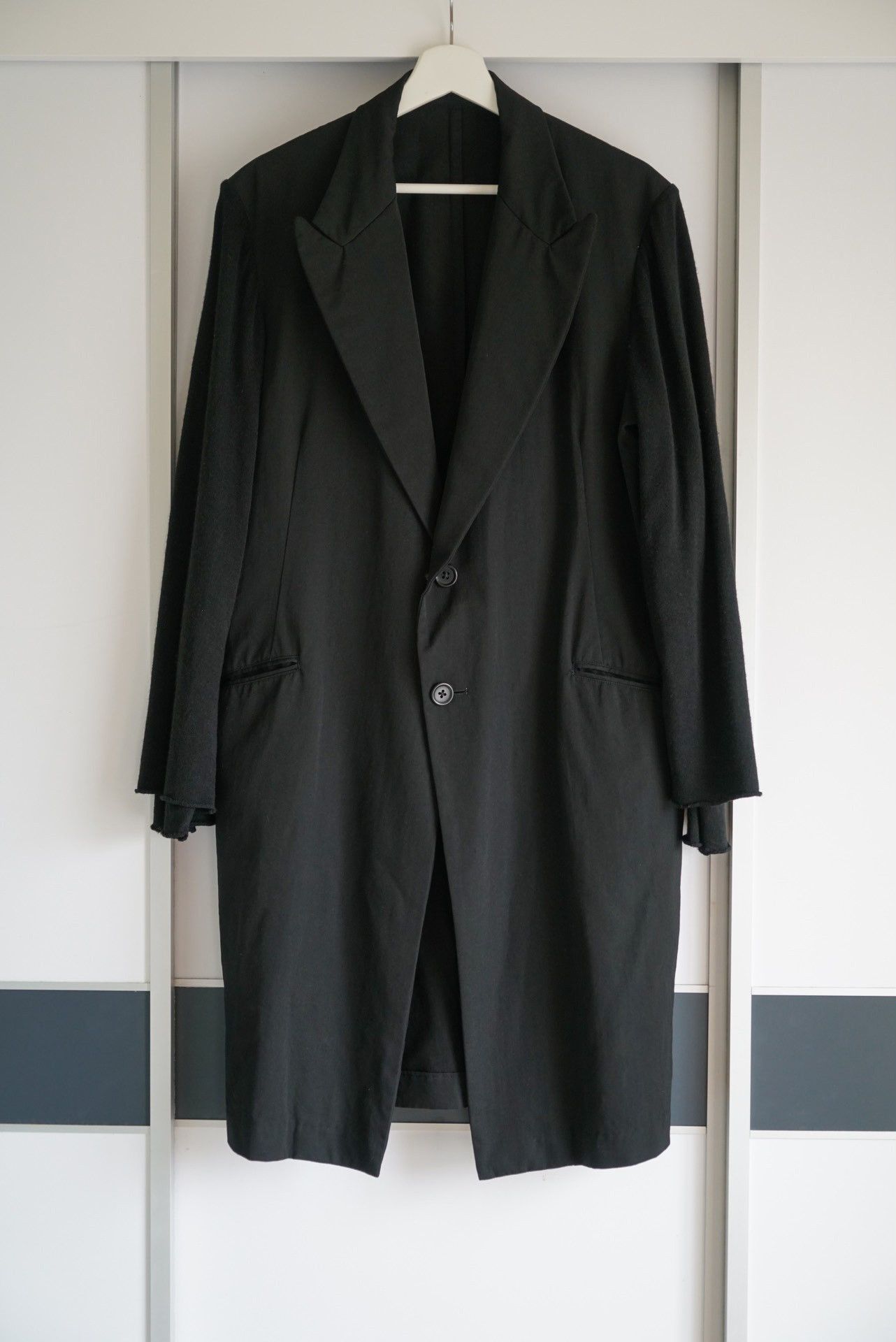 image of Yohji Yamamoto 02Ss Double Sleeve Wool Coat in Black, Men's (Size Medium)