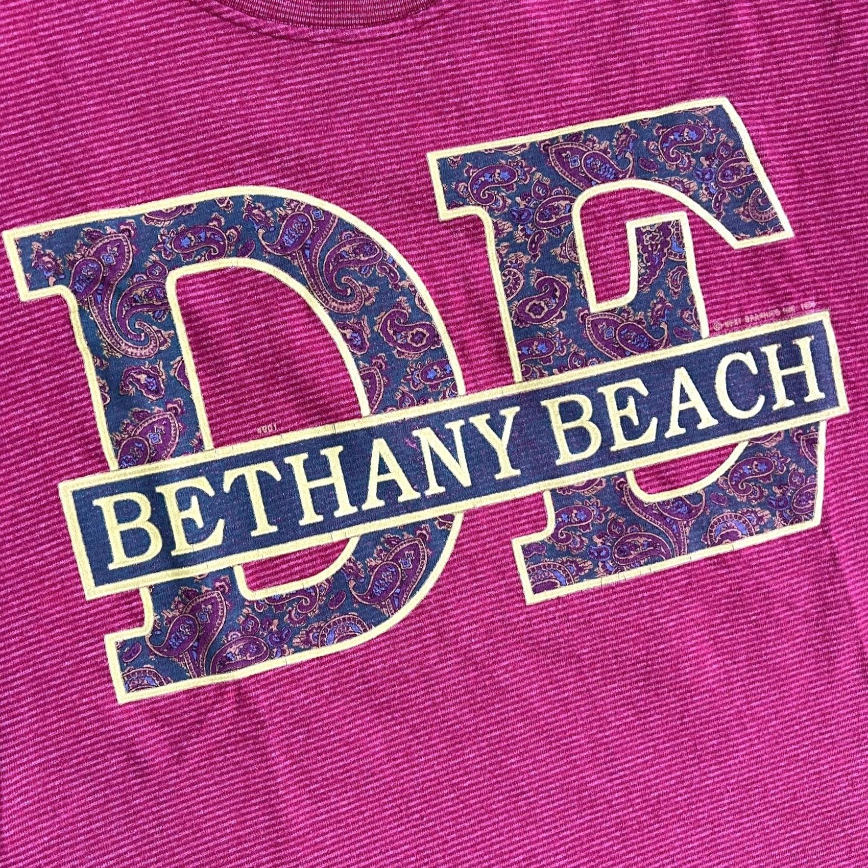 Pinko VINTAGE Cal Cru DE Bethany Beach Shirt Mens Large Pink Graphic T-Shirt Size US L / EU 52-54 / 3 - 2 Thumbnail