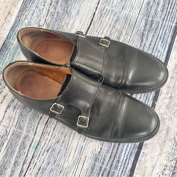 Frye Frye James Monk Strap Black Leather Shoe Size Men's Size US 9.5 / EU 42-43 - 3 Thumbnail
