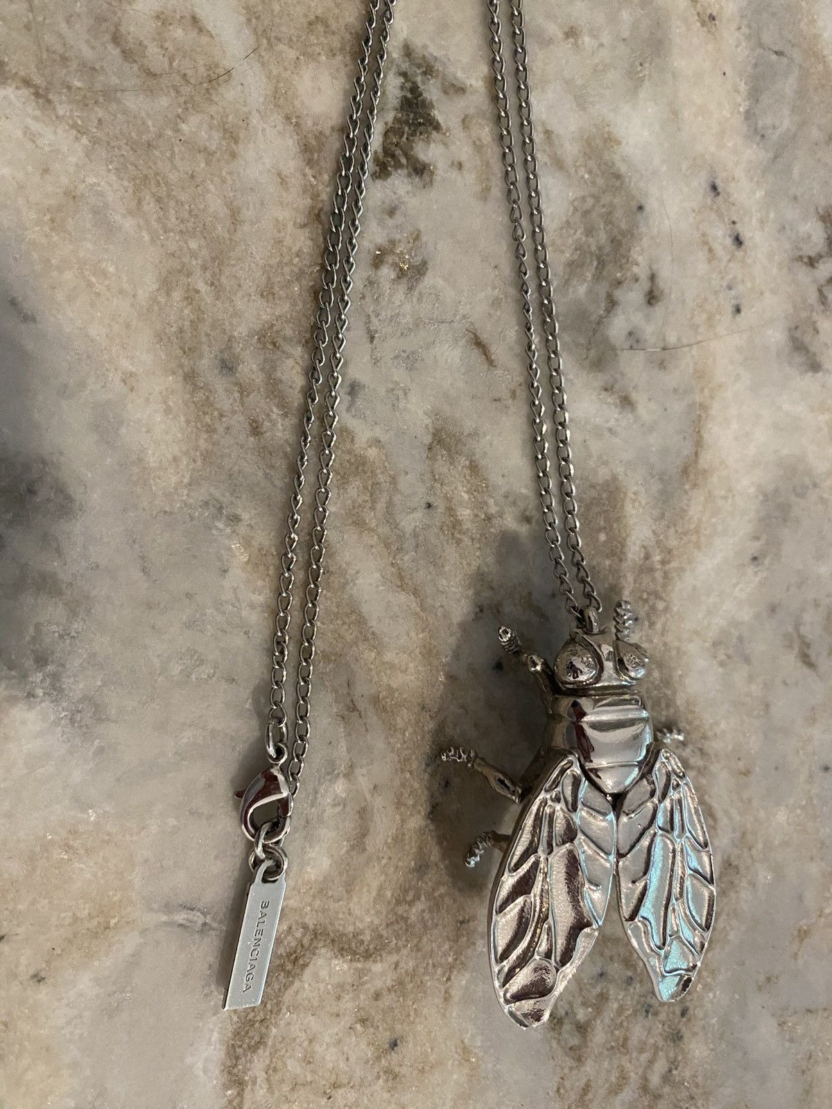 Balenciaga Balenciaga Bug Silver Tone Necklace Size ONE SIZE - 1 Thumbnail