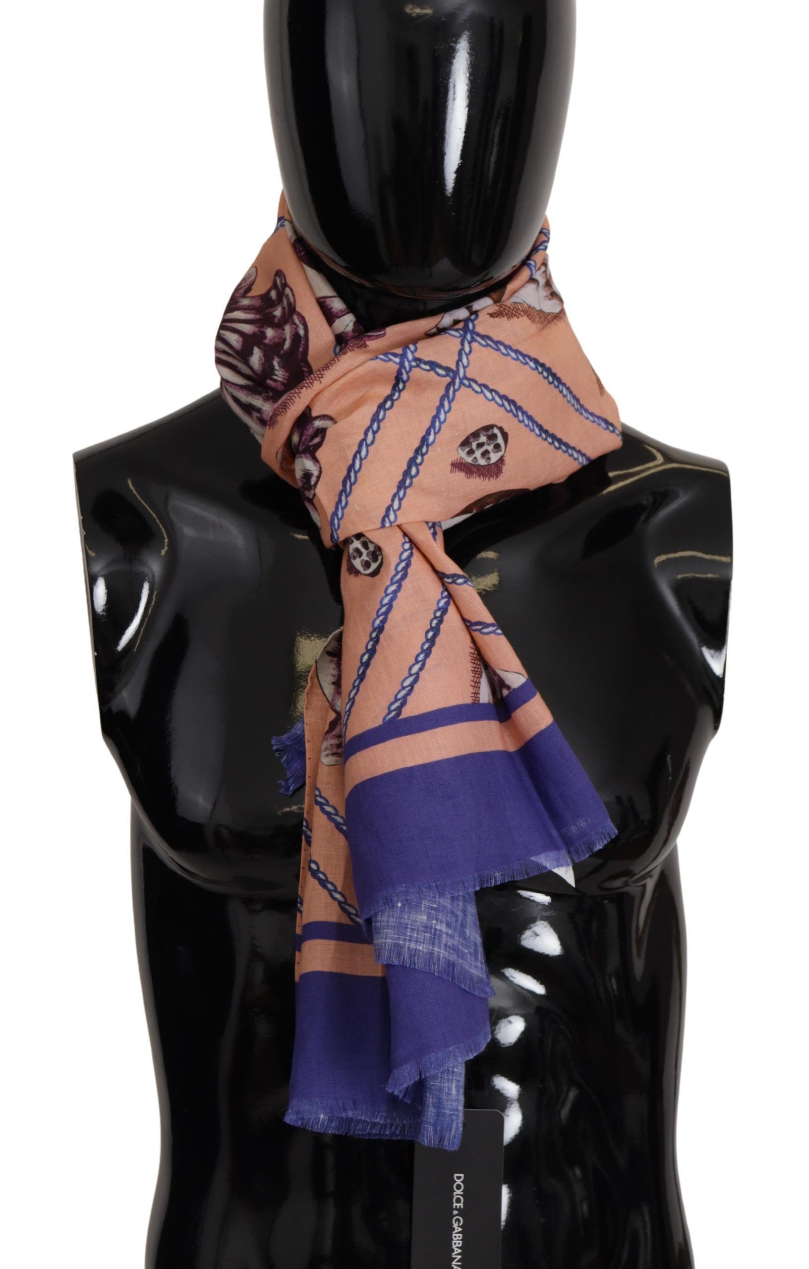 Dolce & Gabbana Multicolor Seashell Linen Scarf for Men's Men Size ONE SIZE - 1 Thumbnail