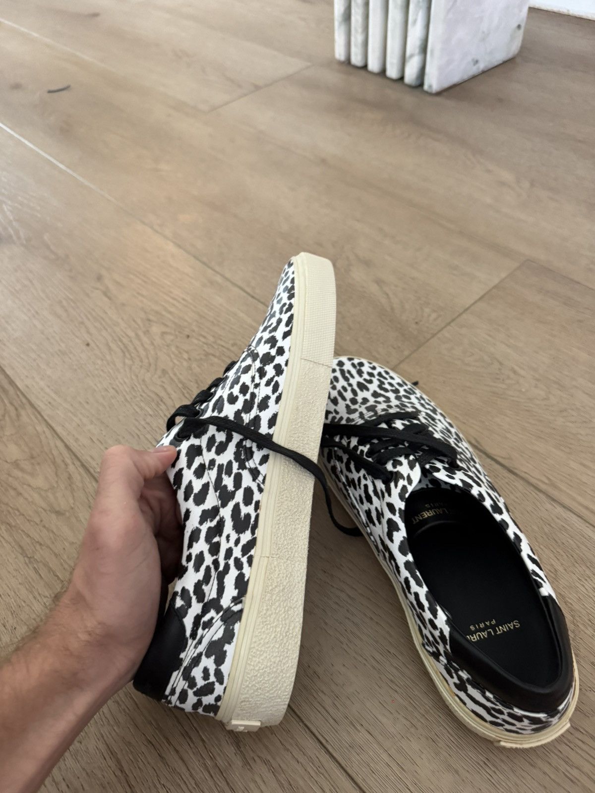 Saint Laurent Paris New Hedi Leather Babycat Skates Size US 10 / EU 43 - 4 Thumbnail