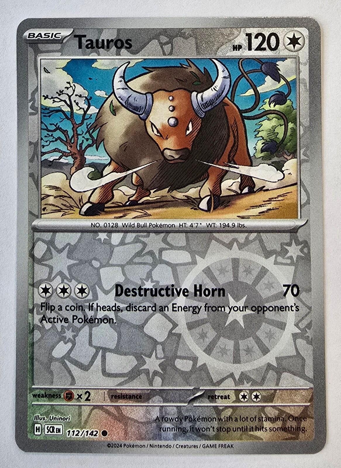 Pokemon Tauros (112/142) card Stellar Crown Size ONE SIZE - 1 Thumbnail
