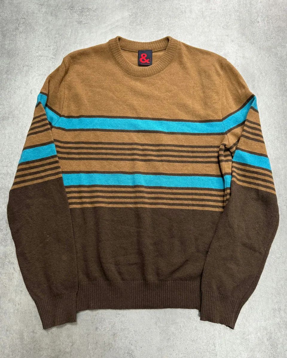 Dolce & Gabbana 2000s Dolce & Gabbana Brown & Blue Sripes Lambwool Sweater Size US S / EU 44-46 / 1 - 1 Thumbnail