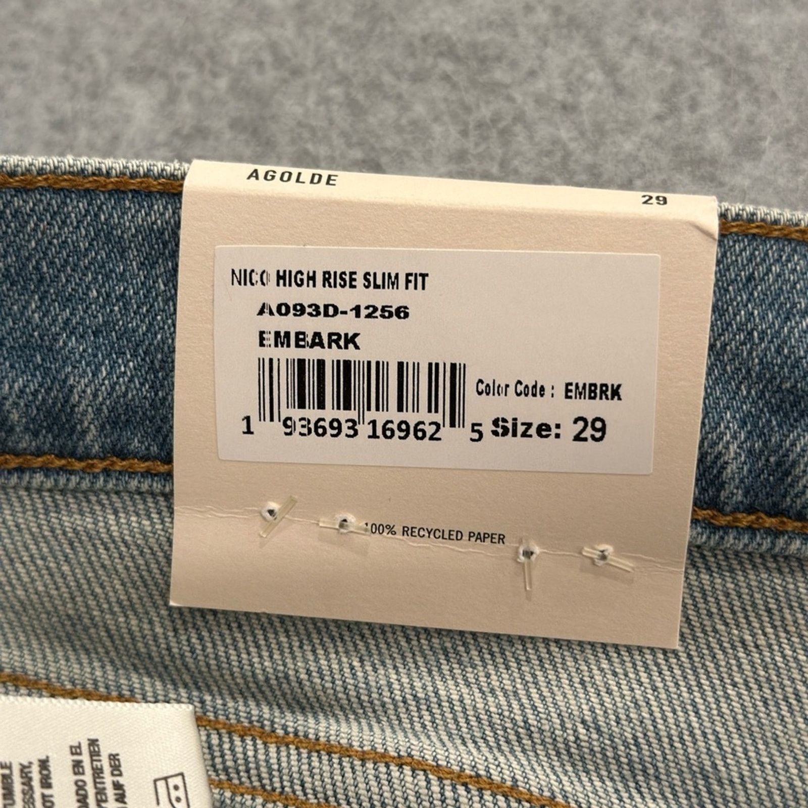 Agolde Agolde Nico High Rise Slim Fit Jeans - Rare! Size 29" - 4 Thumbnail