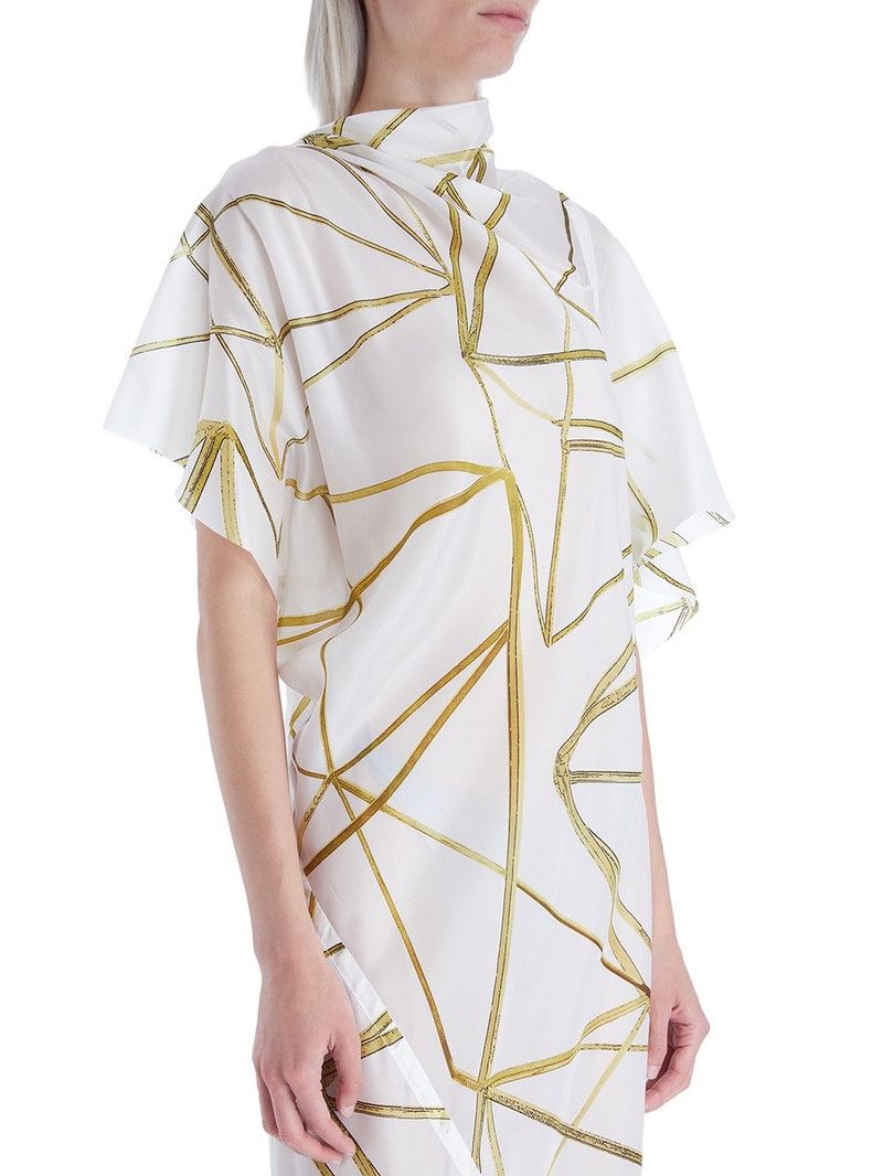 Rick Owens o1y0126 Maxi Dress in White/Green Size XS / US 0-2 / IT 36-38 - 4 Thumbnail