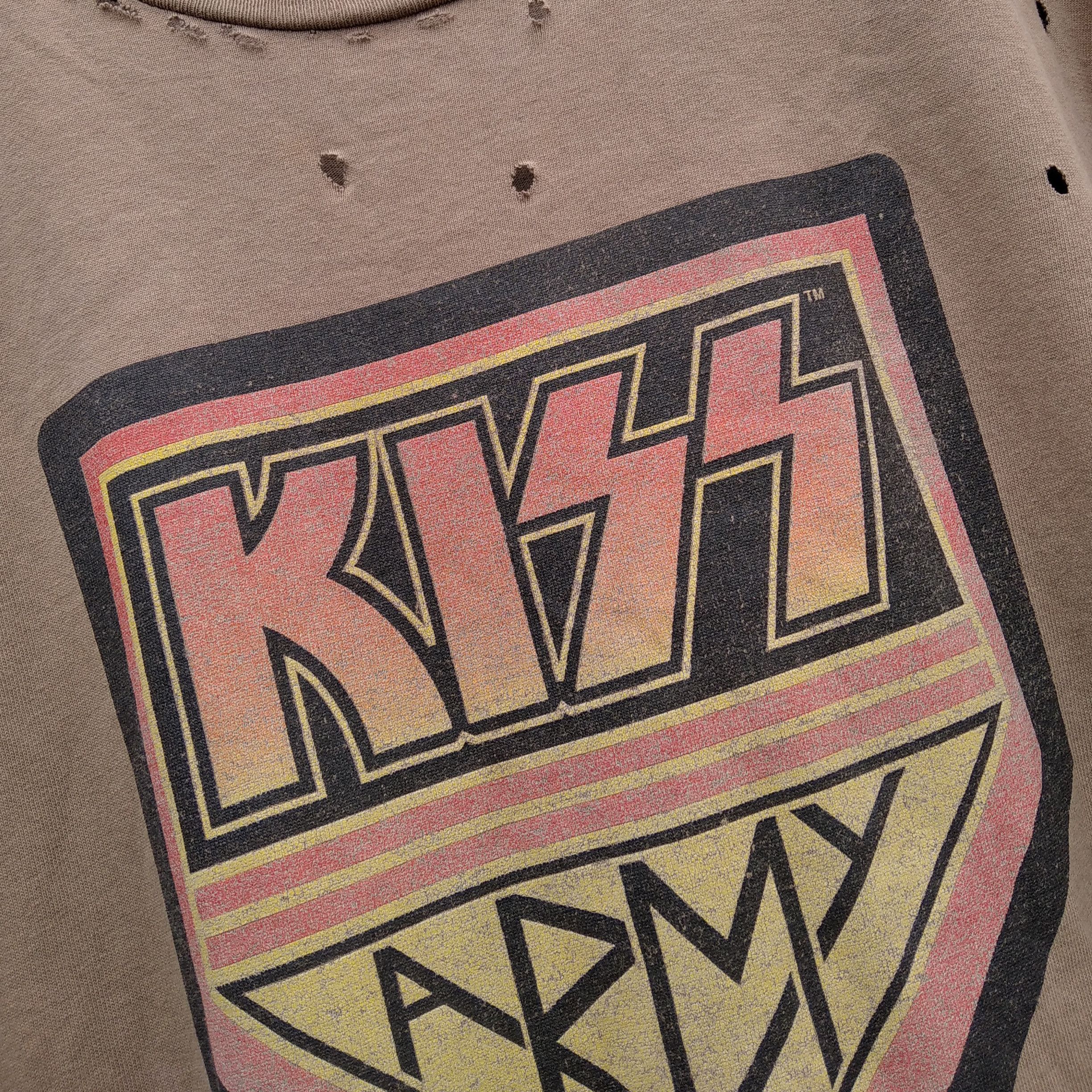 Band Tees Vintage 90's KIZZ Thrashed T-Shirt Size US L / EU 52-54 / 3 - 6 Thumbnail