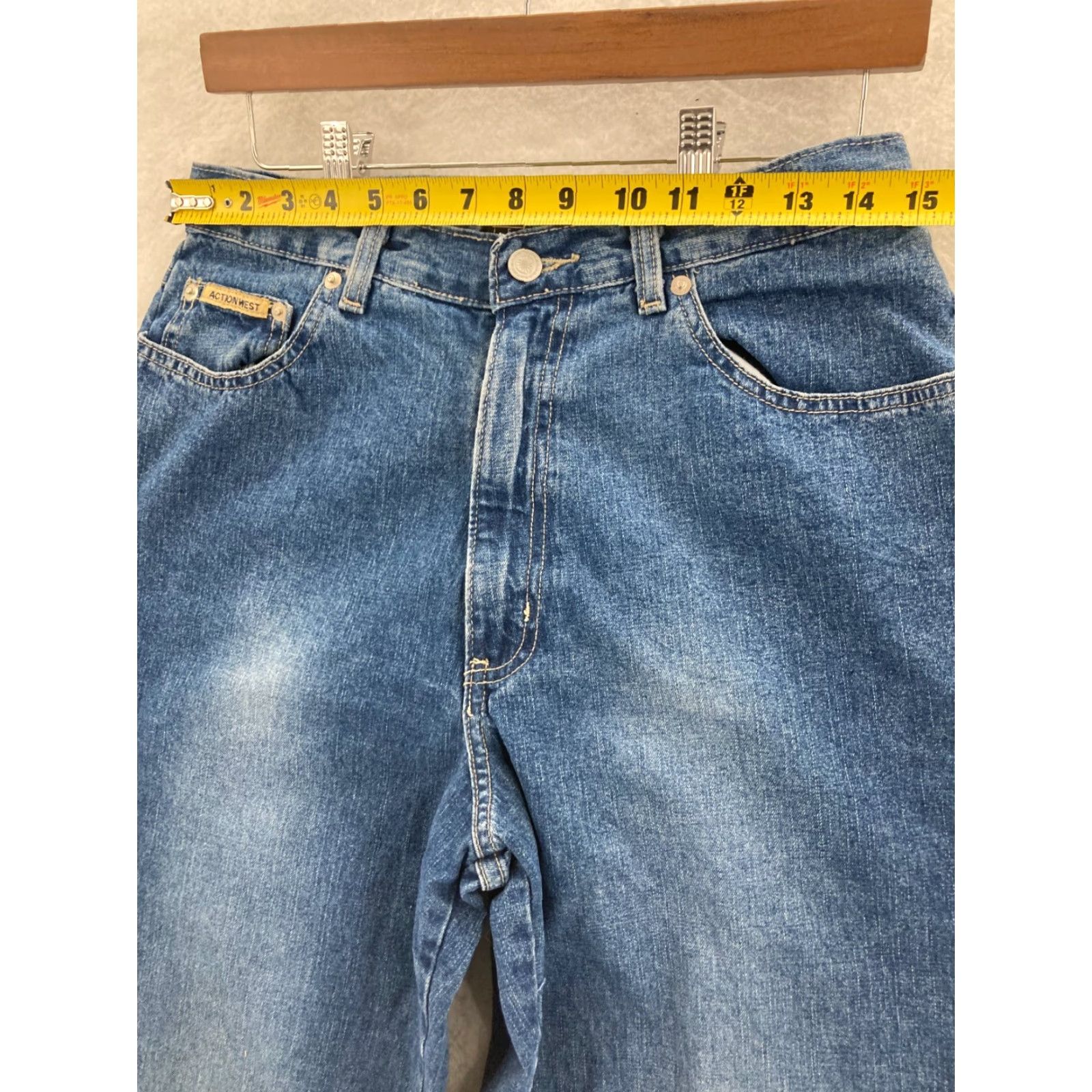 Vintage VINTAGE Action West Jeans Women 12 High Rise Denim Boot Cut Adult Regular Blue 80s 90s Classic Mens Womens Size 34" / US 12 / IT 48 - 2 Thumbnail