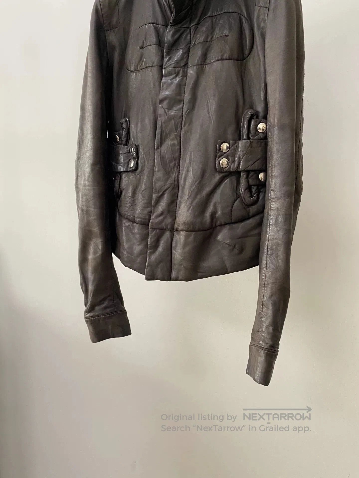 Rick Owens Rick Owens 2003 Fall Stand Collar Leather Jacket. Size US M / EU 48-50 / 2 - 3 Thumbnail