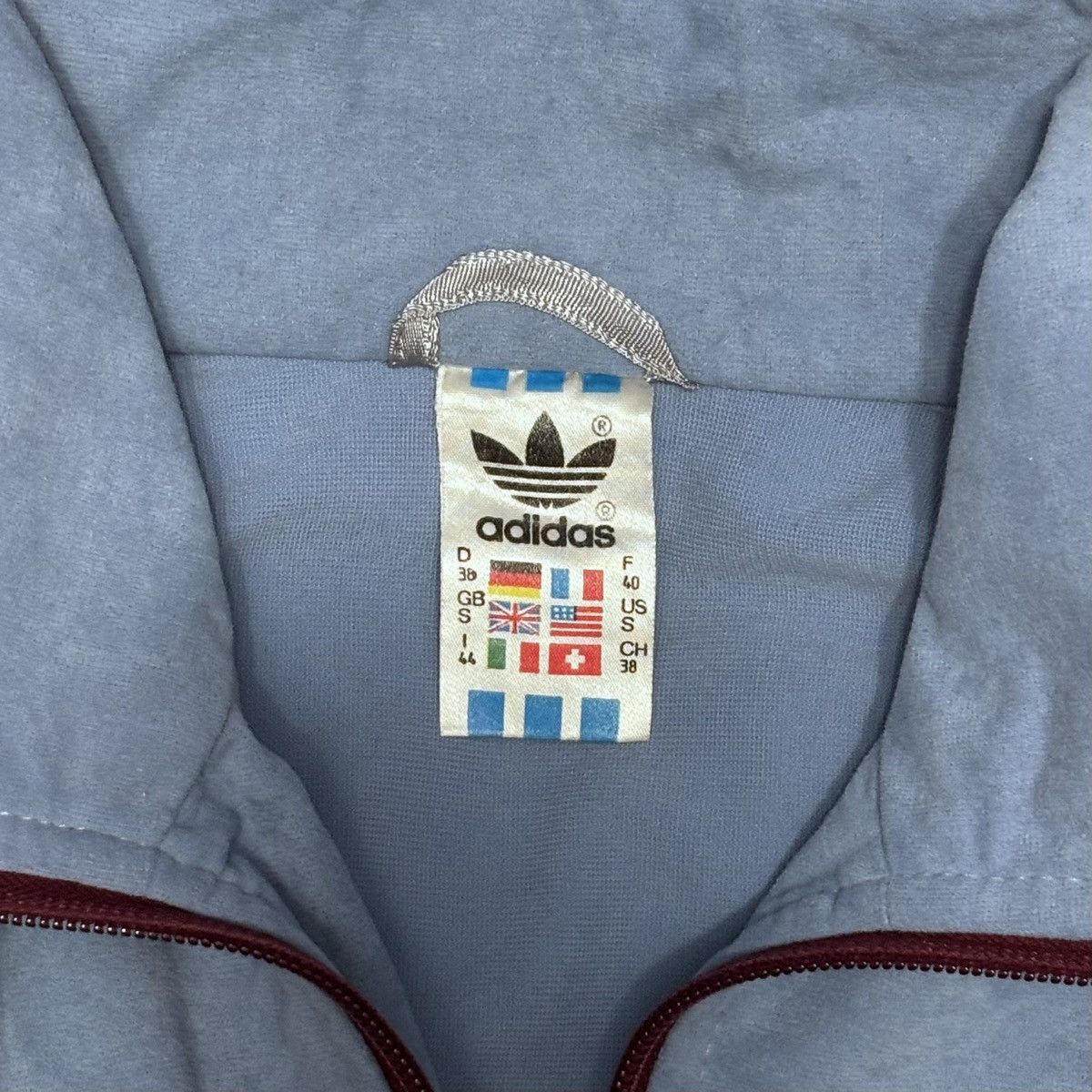 Adidas Vintage Adidas Track Jacket Made in West Germany Burgundy Size US S / EU 44-46 / 1 - 3 Thumbnail