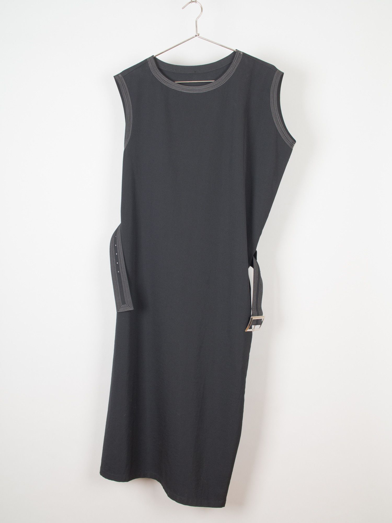 Y's × Yohji Yamamoto Wool Garbadine Bias Cut Oversized Dress W/ Belt Size M / US 6-8 / IT 42-44 - 6 Thumbnail