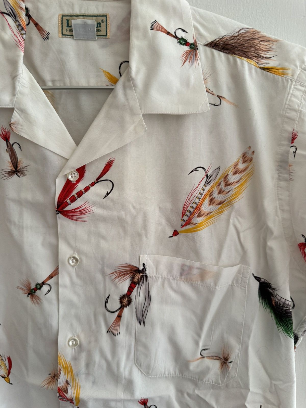 L.L. Bean Vtg LL Bean Fly Fishing Shirt Camp Collar Button Up White Sm Size US S / EU 44-46 / 1 - 4 Thumbnail
