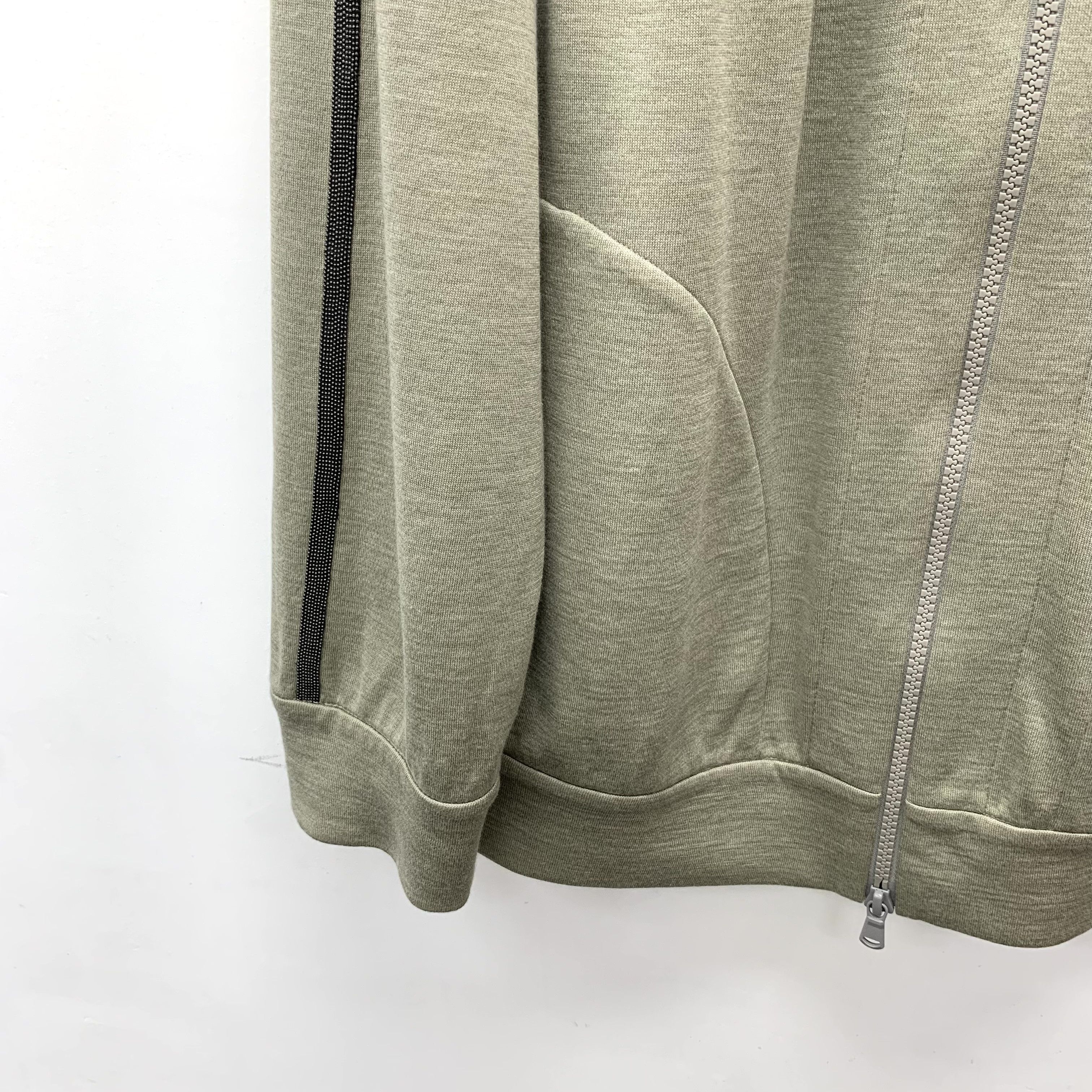 Brunello Cucinelli Brunello Cucinelli Grey-Green Zip Hoodie (Size L) Size US L / EU 52-54 / 3 - 5 Thumbnail