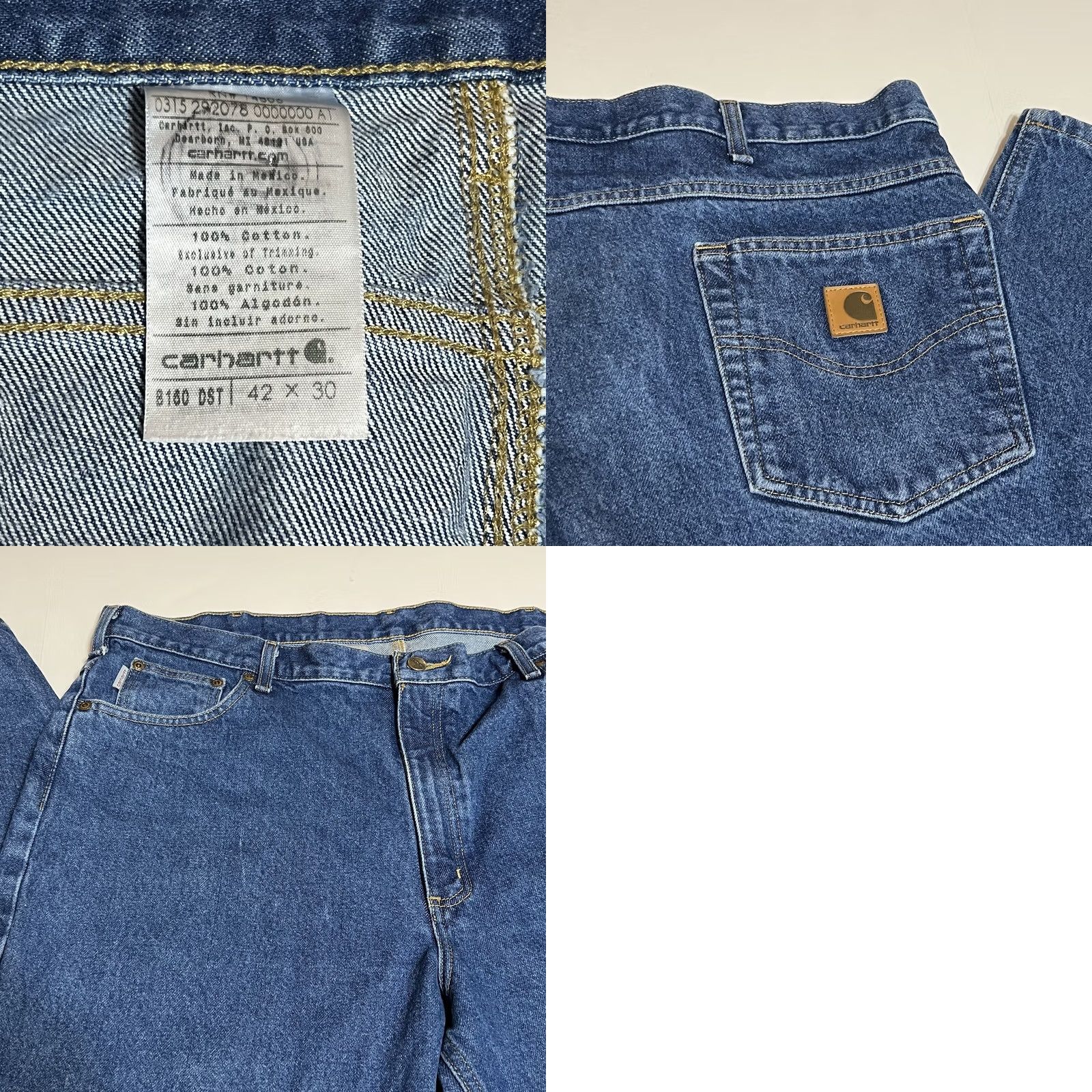 Carhartt Carhartt Jeans B160 DST Mens 42x30 Relaxed Fit Denim Blue Straight Work Pants Size US 42 / EU 58 - 8 Thumbnail