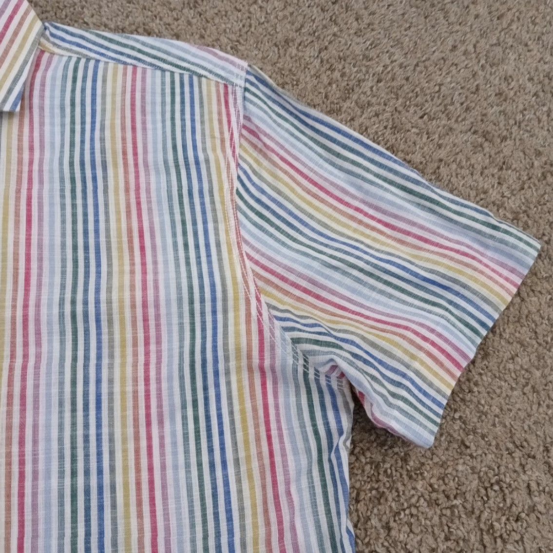 johnnie-O johnnie-O Shirt Mens Large Multicolor Striped Short Sleeve Button-Up Cotton Size US L / EU 52-54 / 3 - 3 Thumbnail