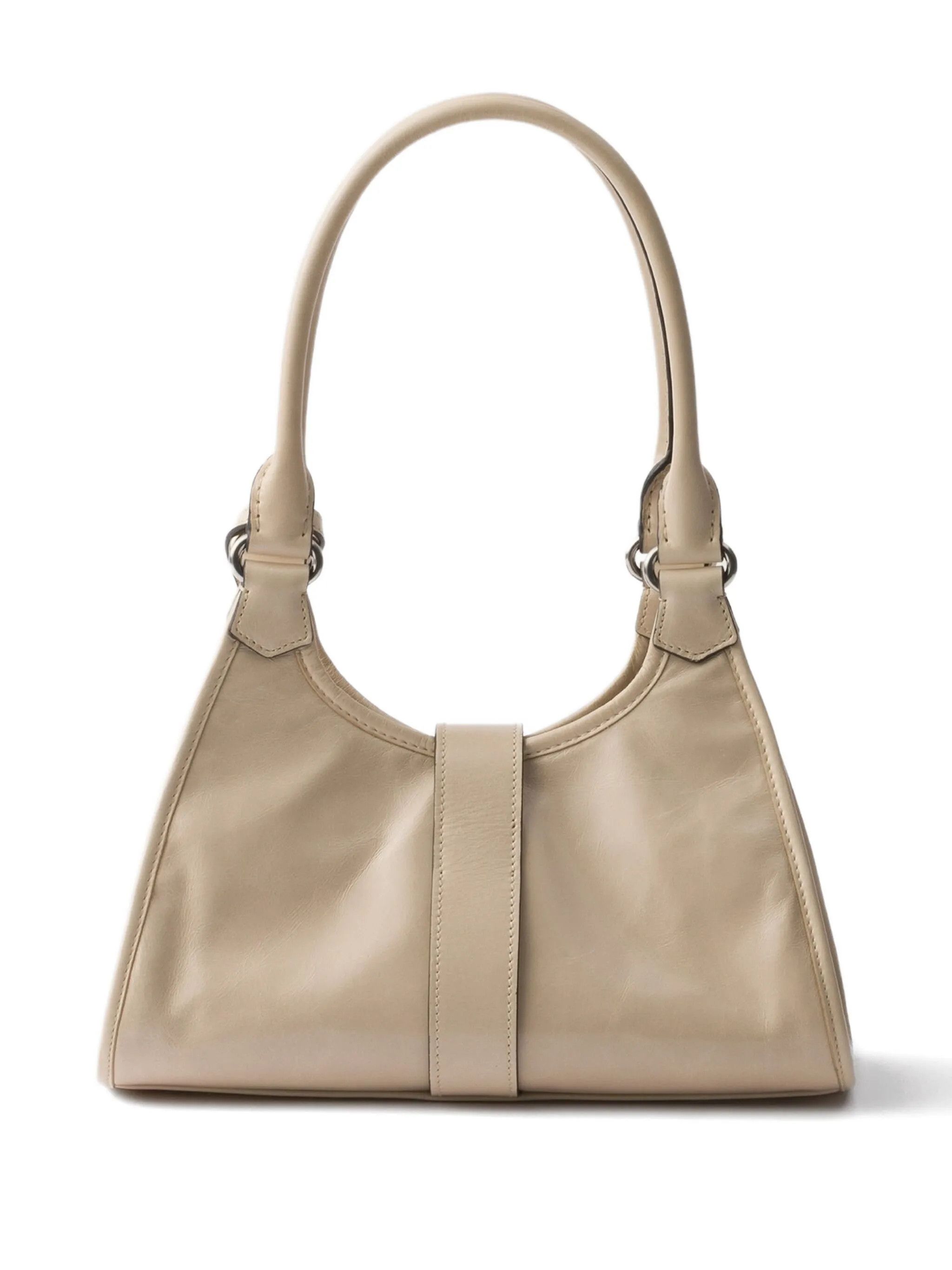 Prada os11x0126 Size: OS / Small Leather Push-Lock Tote Bag Beige Size ONE SIZE - 2 Thumbnail