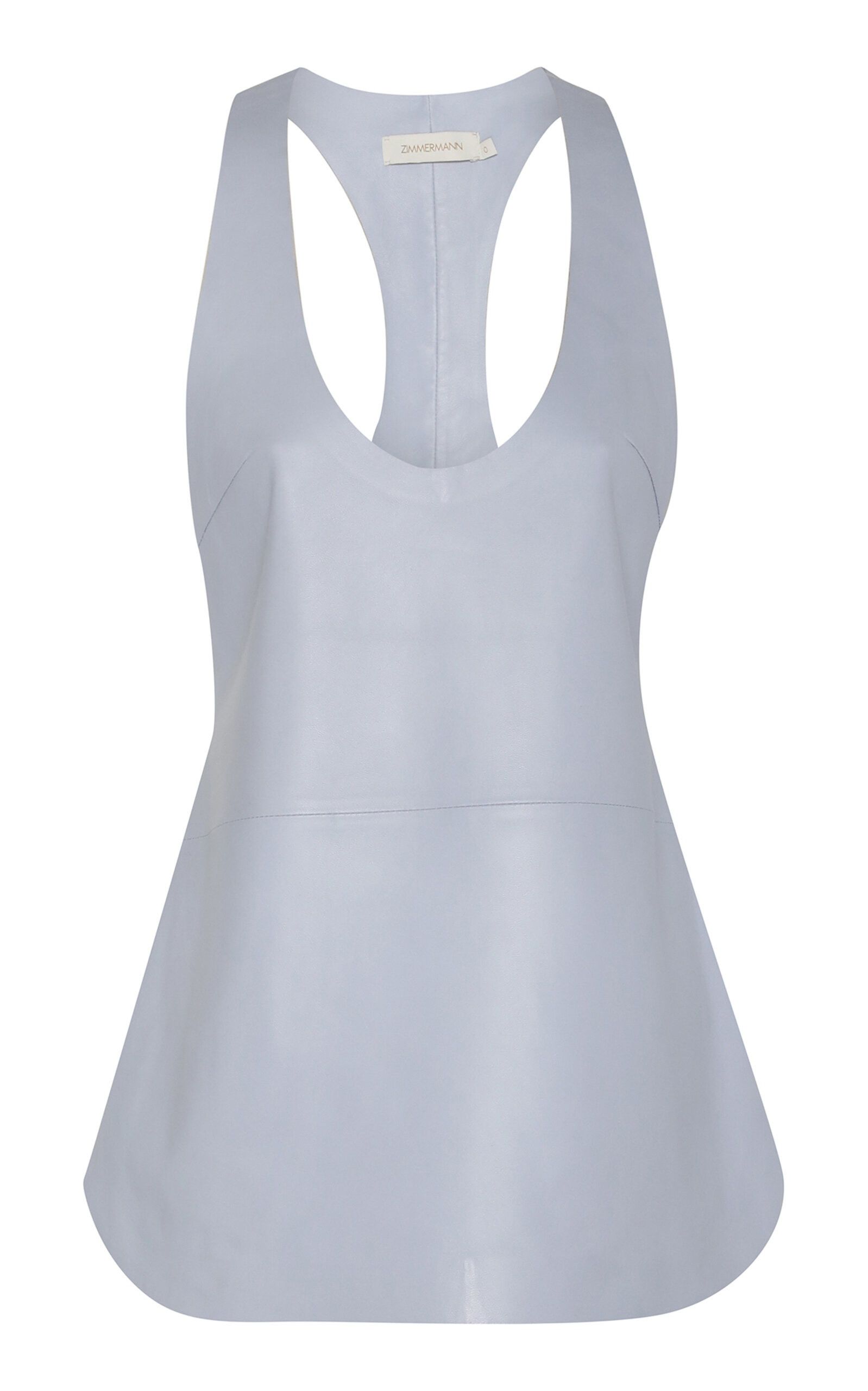 Zimmermann oc11z0525 Scooped Leather Tank Top in Blue Size XS / US 0-2 / IT 36-38 - 2 Thumbnail