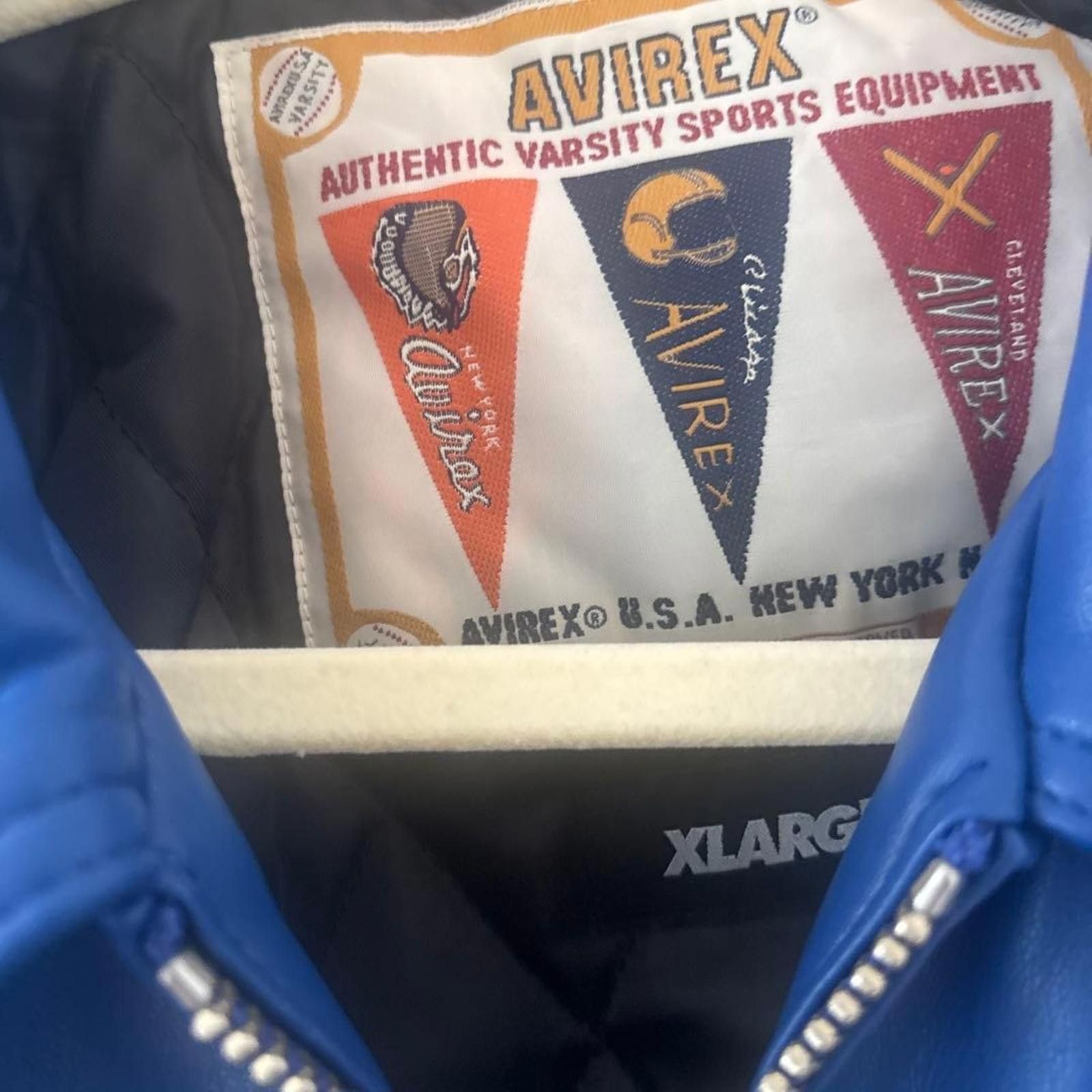 Avirex Avirex - Men's Blue Varsity Jacket with Zipper and Pockets Size US L / EU 52-54 / 3 - 3 Thumbnail