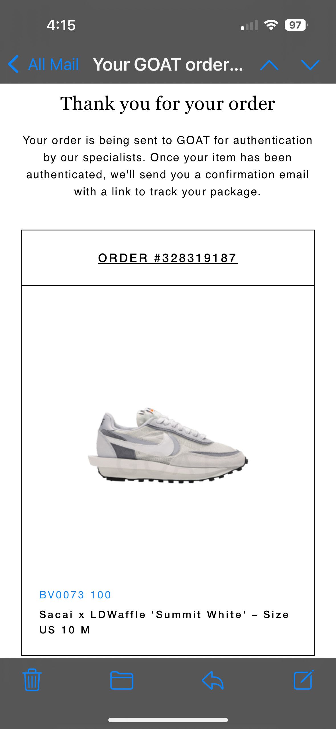 Nike Nike Sacai LDWaffle Summit White Size US 10 / EU 43 - 12 Thumbnail