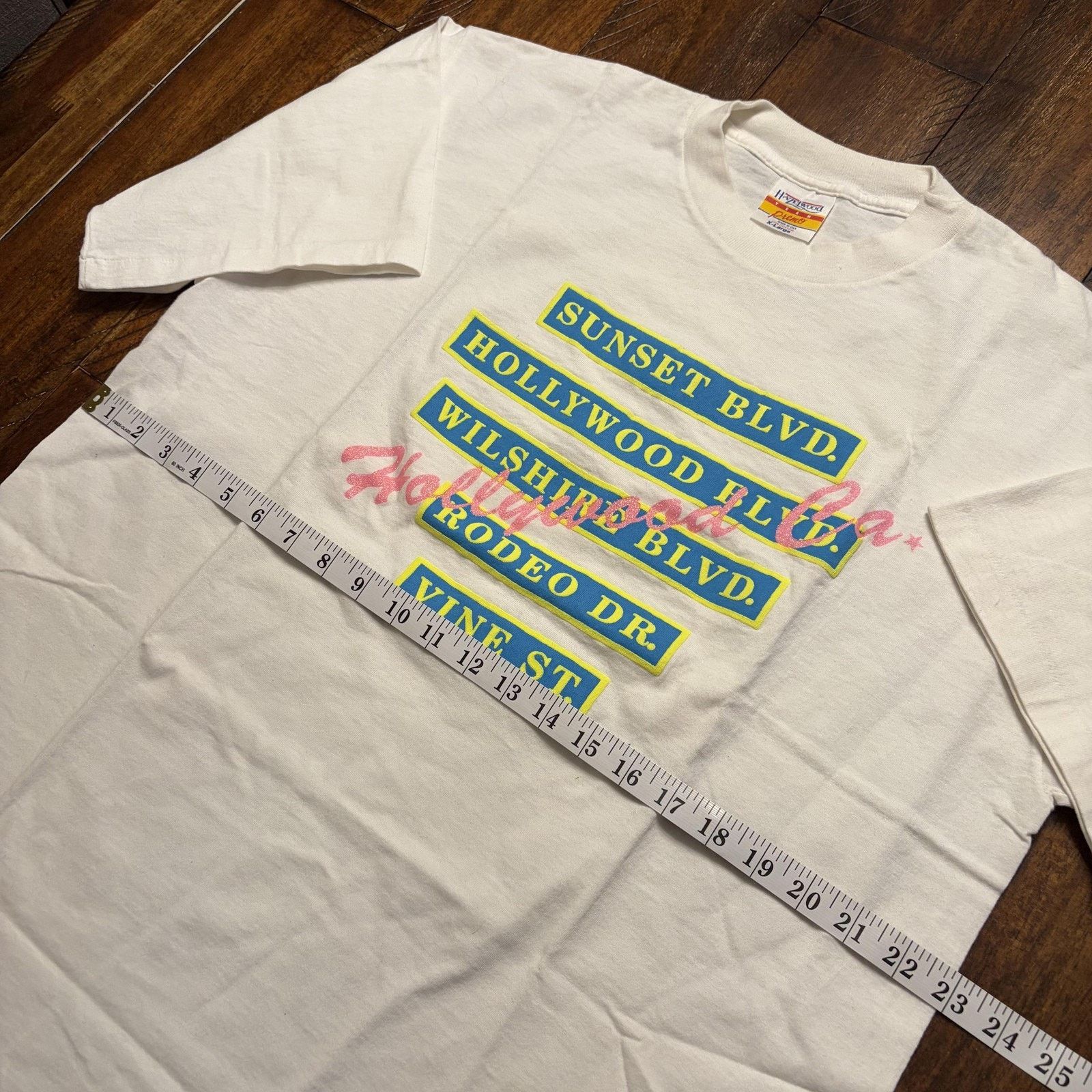Vintage Vtg Hazelwood Hollywood Blvd Shirt Mens XL White Street USA Size US XL / EU 56 / 4 - 7 Thumbnail