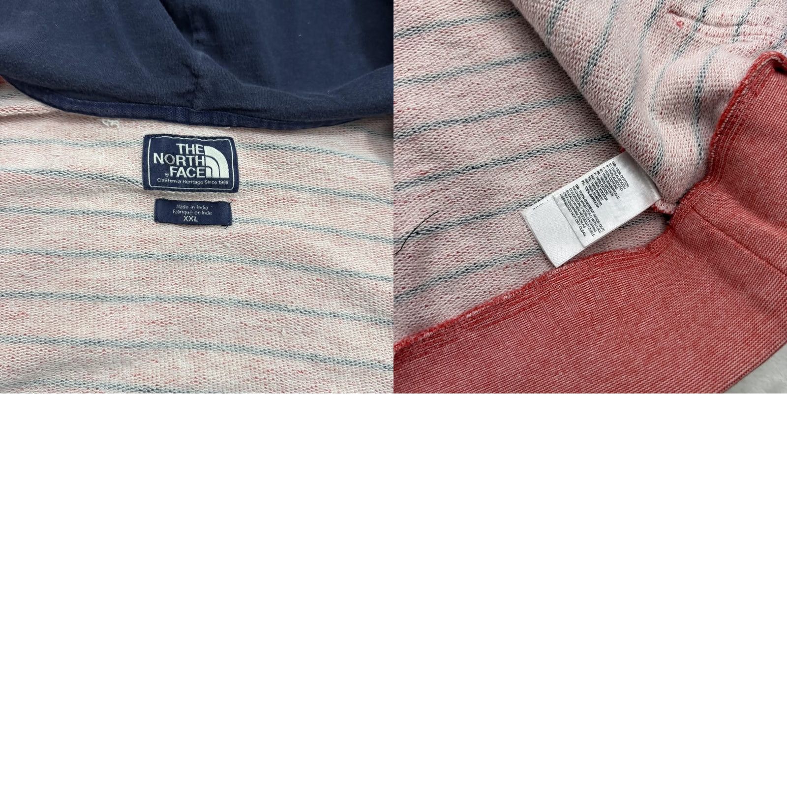 The North Face The North Face Hoodie Jacket Mens 2XL Red Striped Full Zip Knit Cotton Blend Size US XXL / EU 58 / 5 - 10 Thumbnail