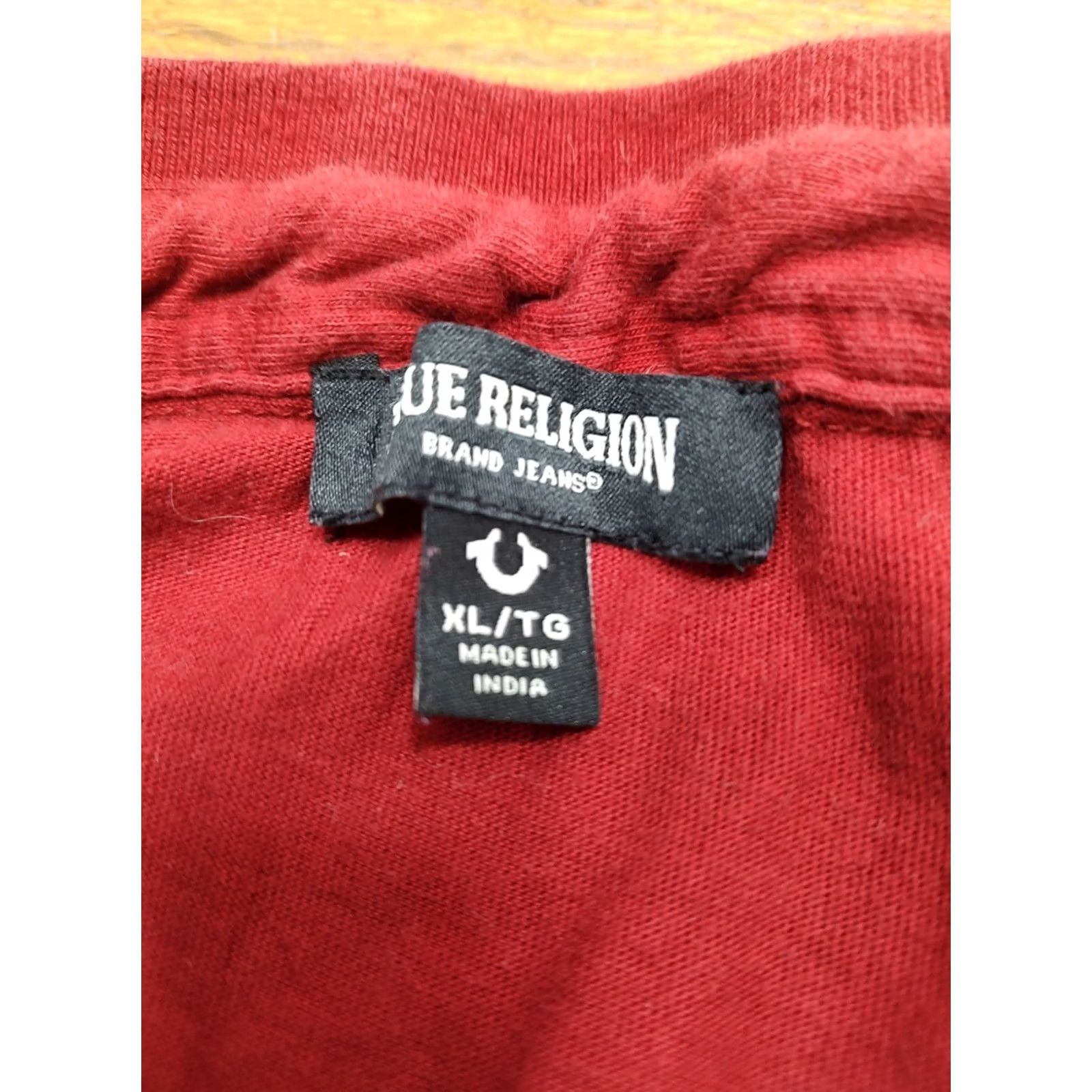 True Religion True Religion Polo Shirt Red Mens XL Shirt Regular Short Sleeve Collared Button Cotton 100% Designer Logo Vintage: No Size US XL / EU 56 / 4 - 3 Thumbnail