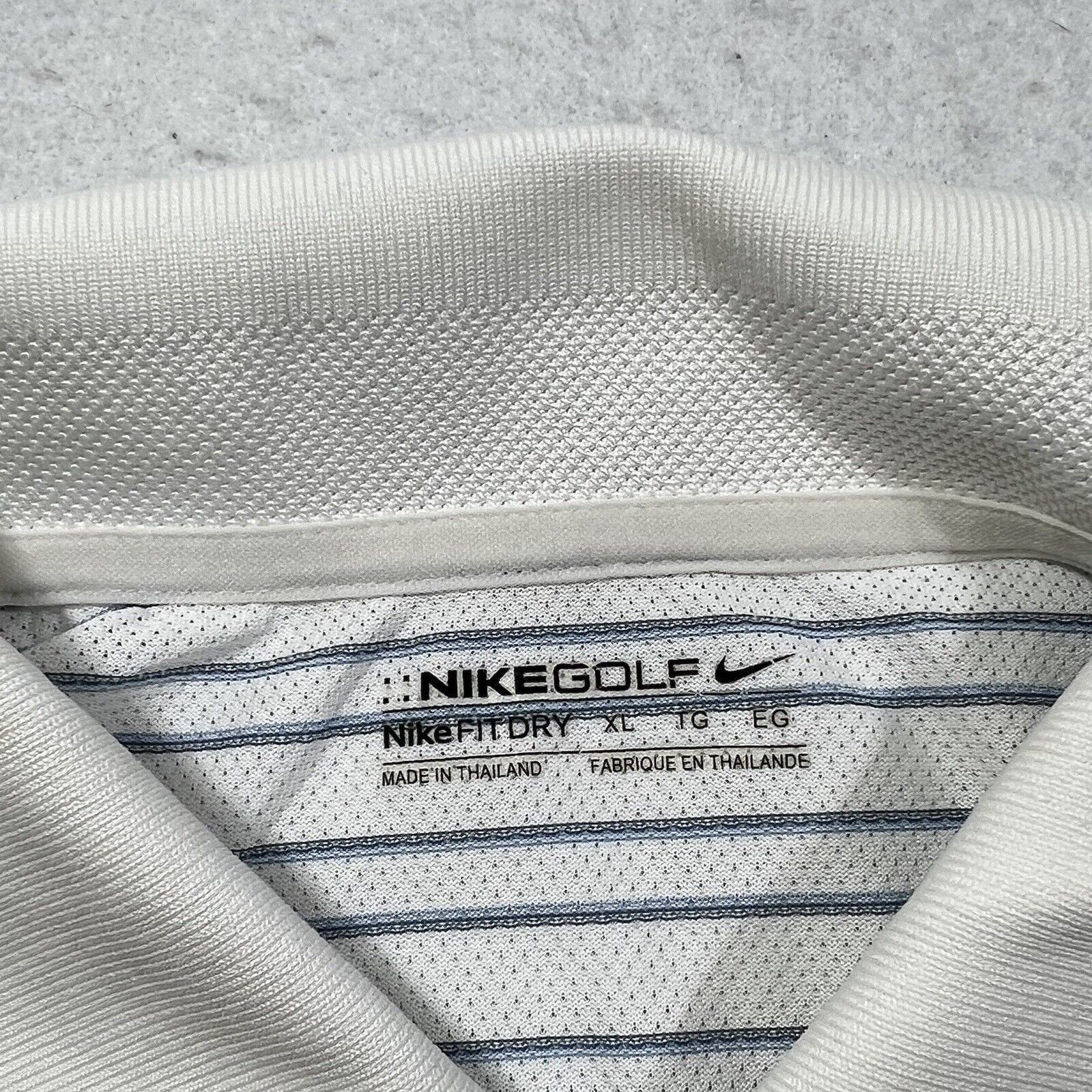 Nike Nike Golf Dri Fit Short Sleeve Athletic Polo White Striped Size US XL / EU 56 / 4 - 3 Thumbnail