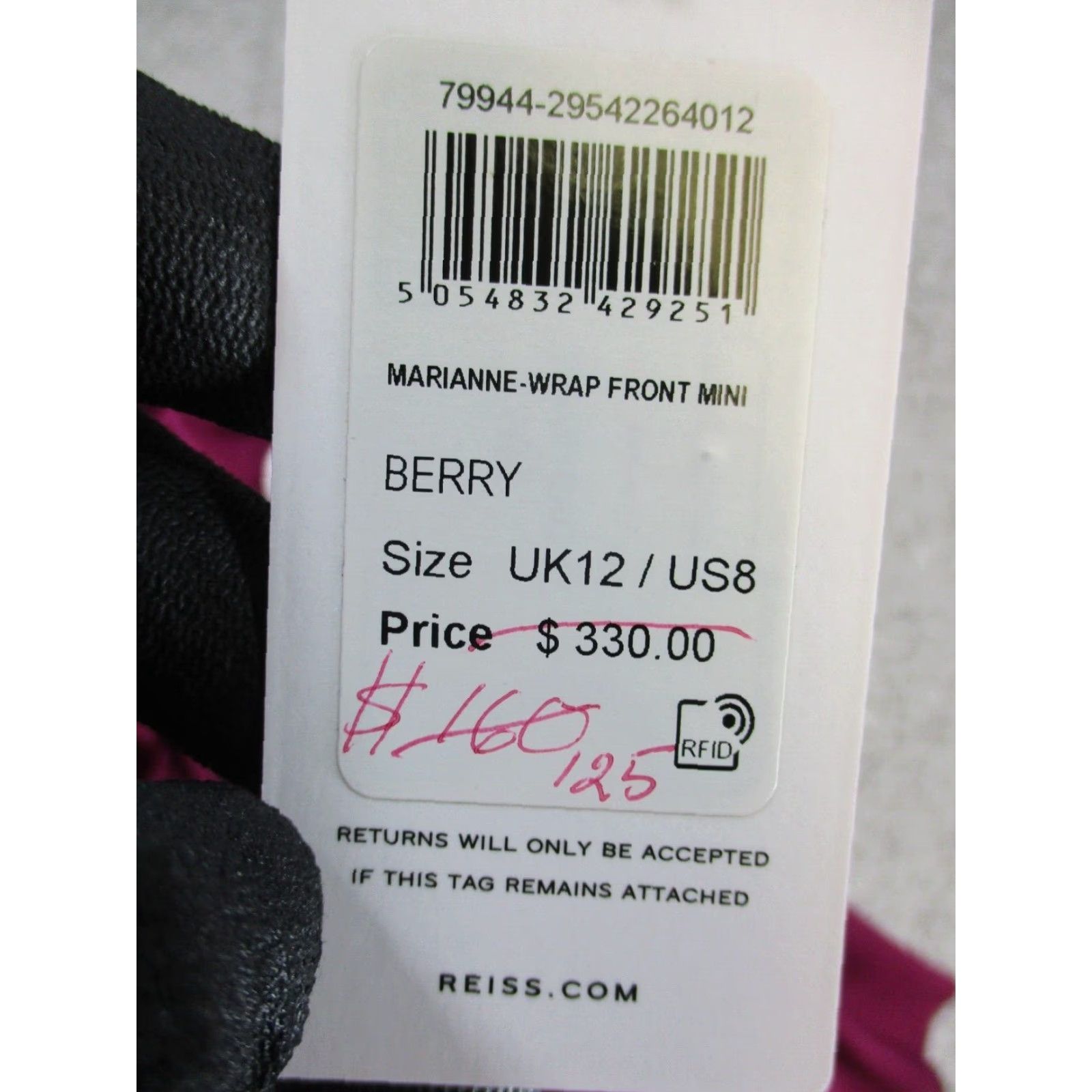 Reiss VINTAGE Reiss Dress Womens 8 Purple Marianne Wrap Front Mini New Size M / US 6-8 / IT 42-44 - 4 Thumbnail