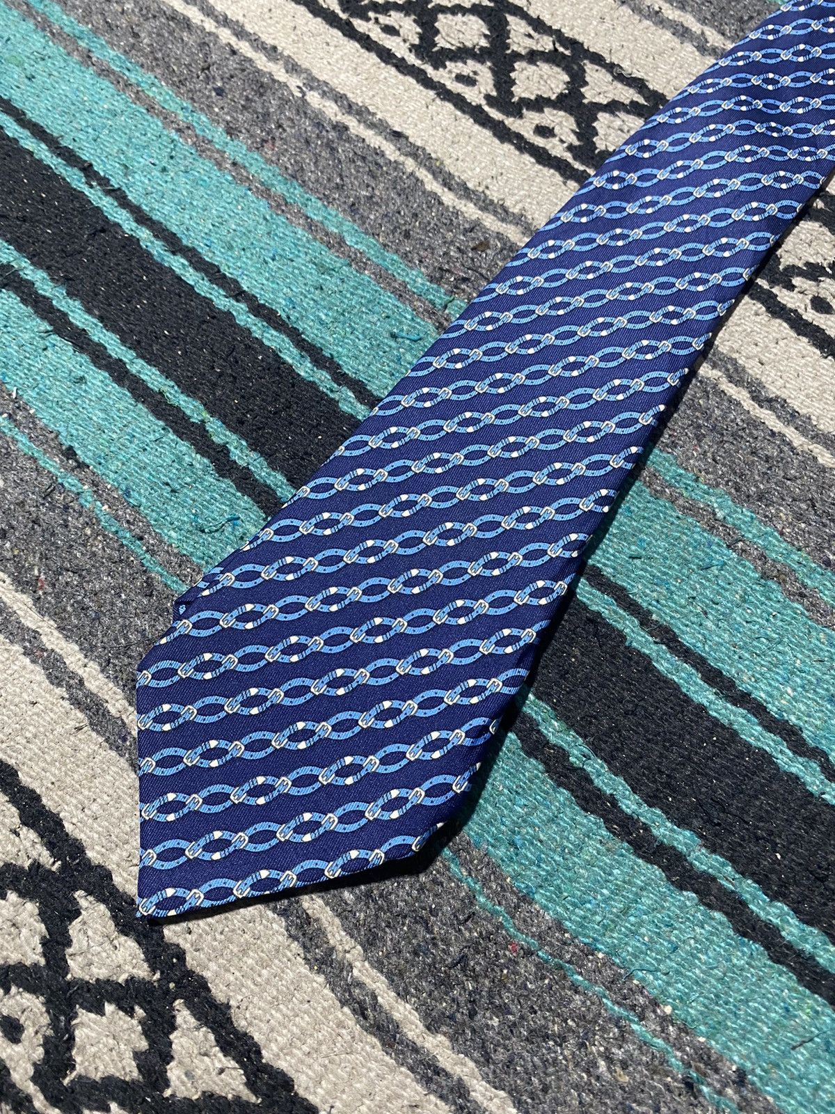 Hermes Hermes Chain Pattern Tie Size ONE SIZE - 7 Thumbnail