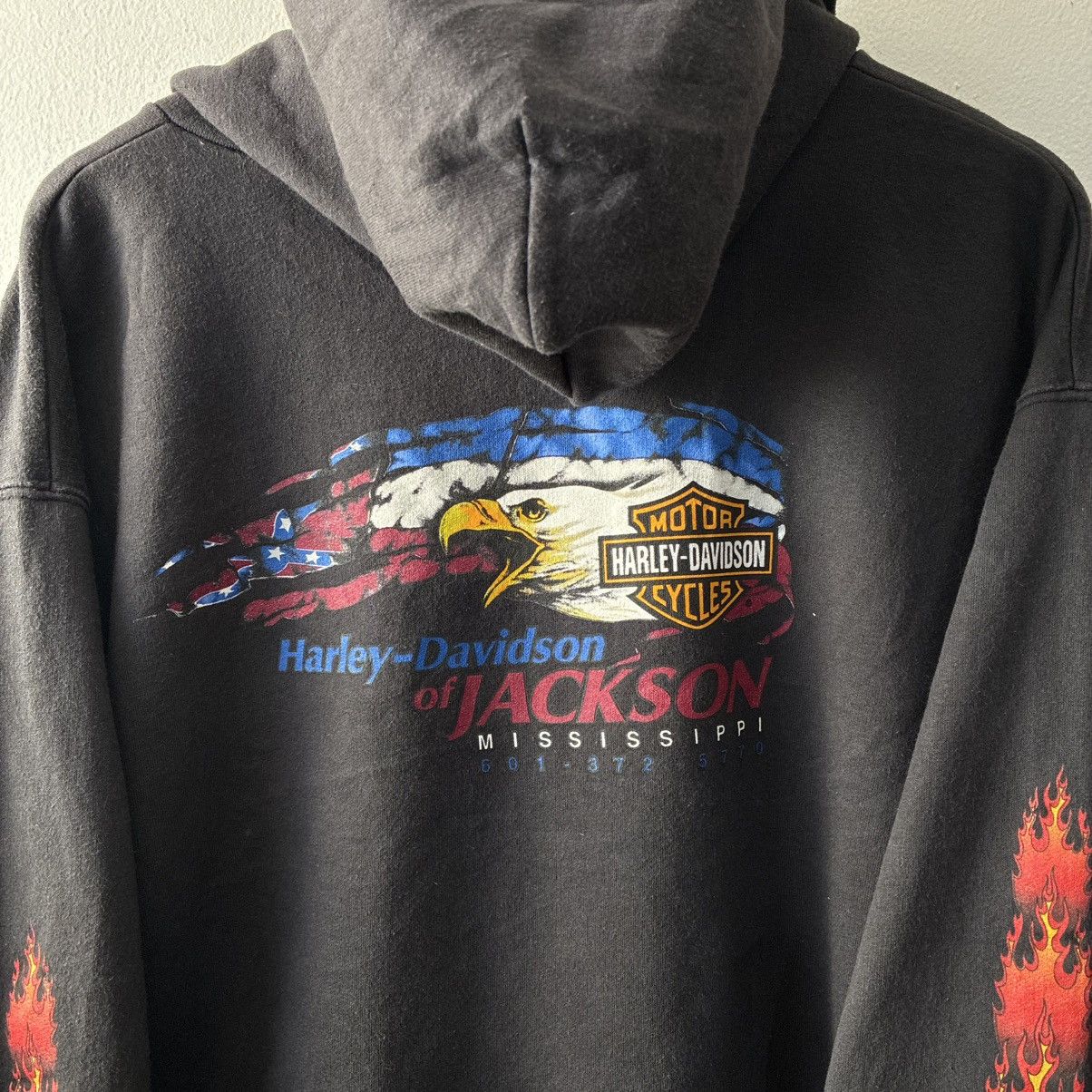 Harley Davidson Vintage Harley Davidson Chrome Flames Zip Up Hoodie Black Size US L / EU 52-54 / 3 - 7 Thumbnail