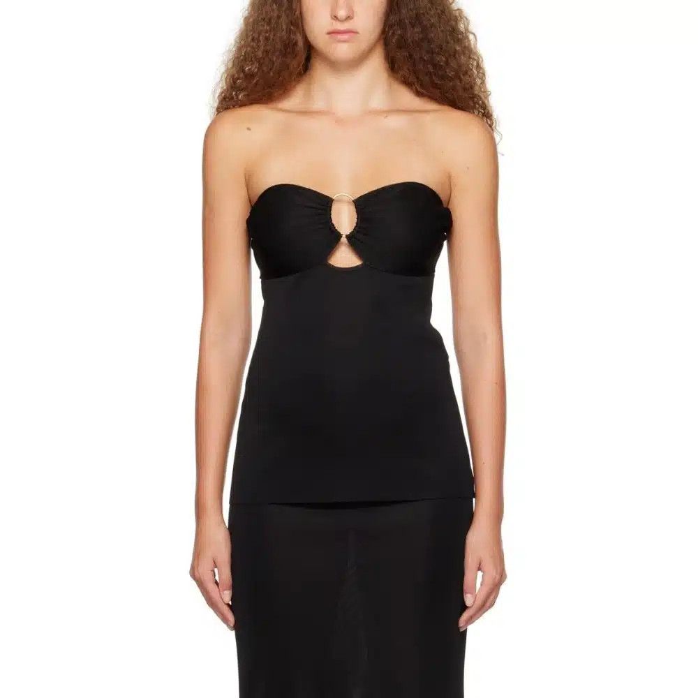 Tom Ford o1loc1c0625 TSK304 Stretch Top in Black Size S / US 4 / IT 40 - 2 Thumbnail