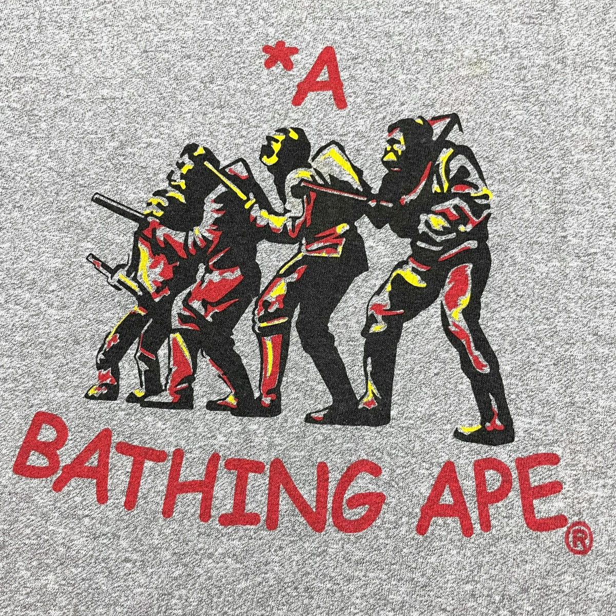 Bape Bape Grey Rayon Tee Size US M / EU 48-50 / 2 - 3 Thumbnail