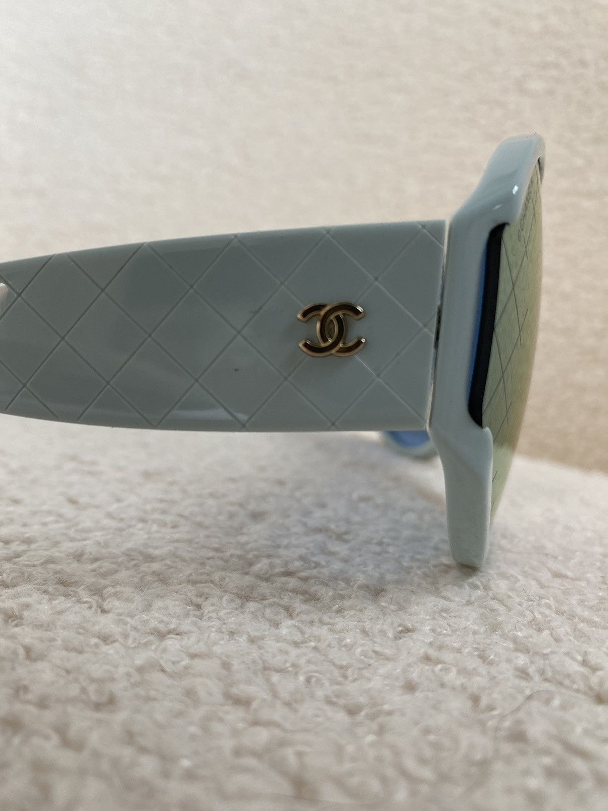 Chanel × Designer Chanel CC Ski Shield Sunglasses Turquoise Baby Blue mirror Size ONE SIZE - 6 Thumbnail