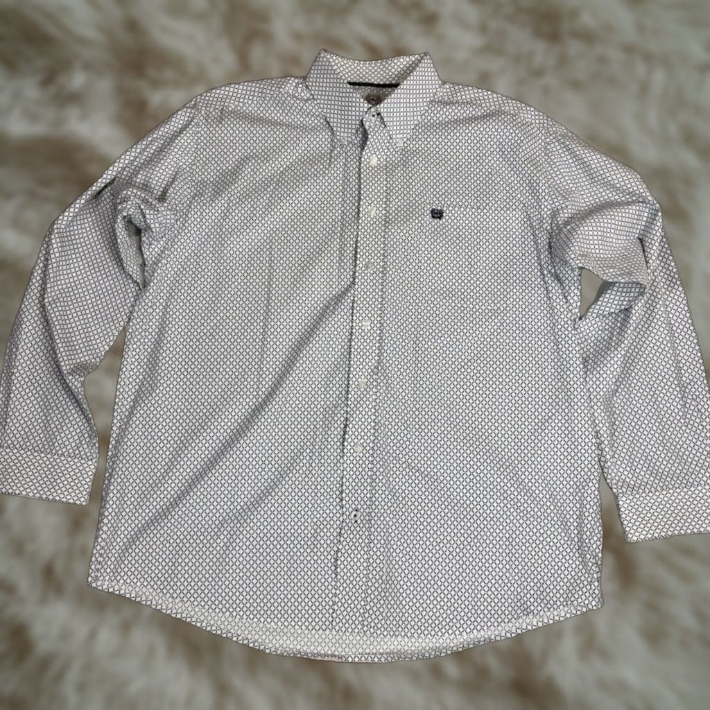 Vintage Cinch Mens Western Shirt Sz L White Purple Dots Cotton Button-Up Long Sleeve Cardigan? (No, avoid added info). Size US L / EU 52-54 / 3 - 1 Thumbnail