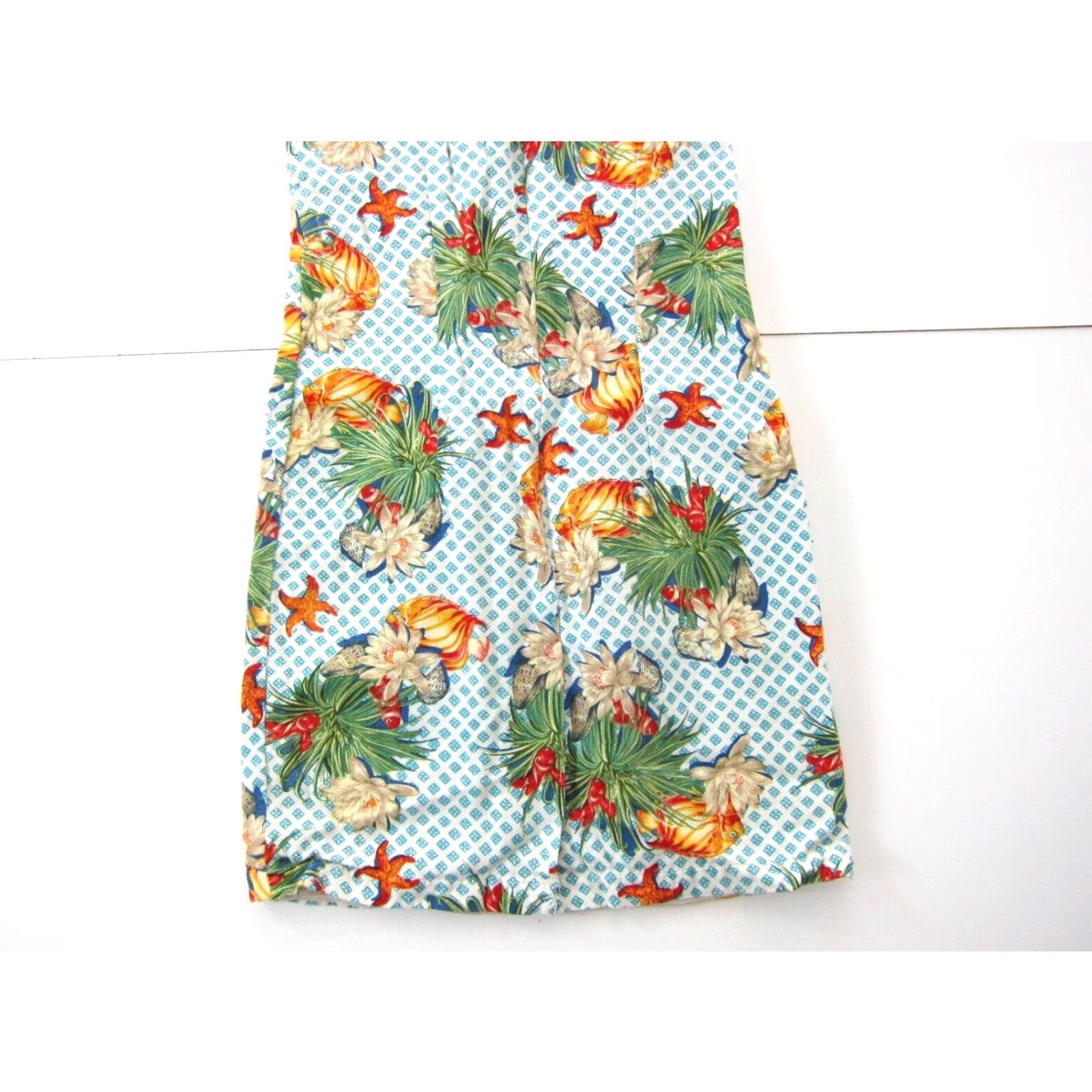 Vintage Vtg Brittish Khaki Robert Lighton Linen Blue Green Floral Beach Tank Sun Dress Small Size S / US 4 / IT 40 - 6 Thumbnail