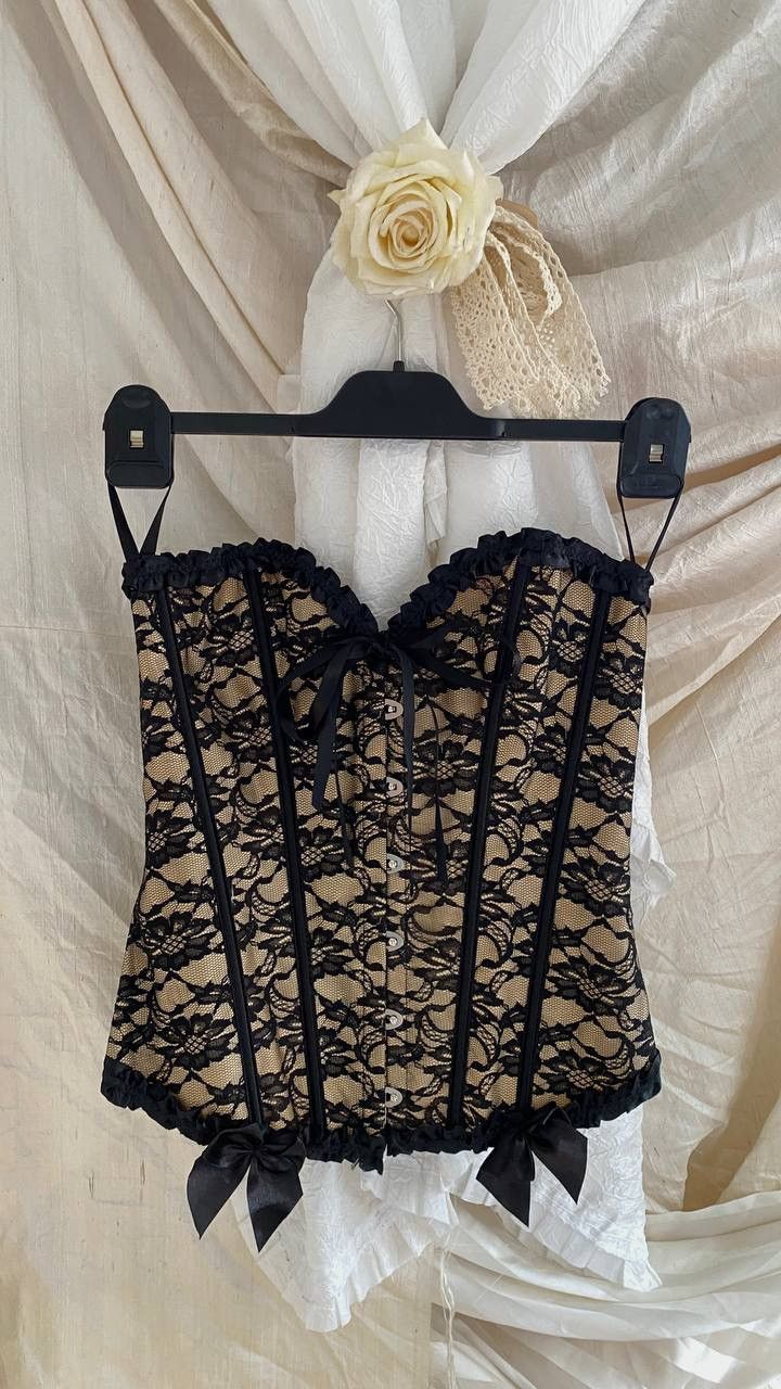 Vintage Vintage brown lace corset Size S / US 4 / IT 40 - 1 Thumbnail