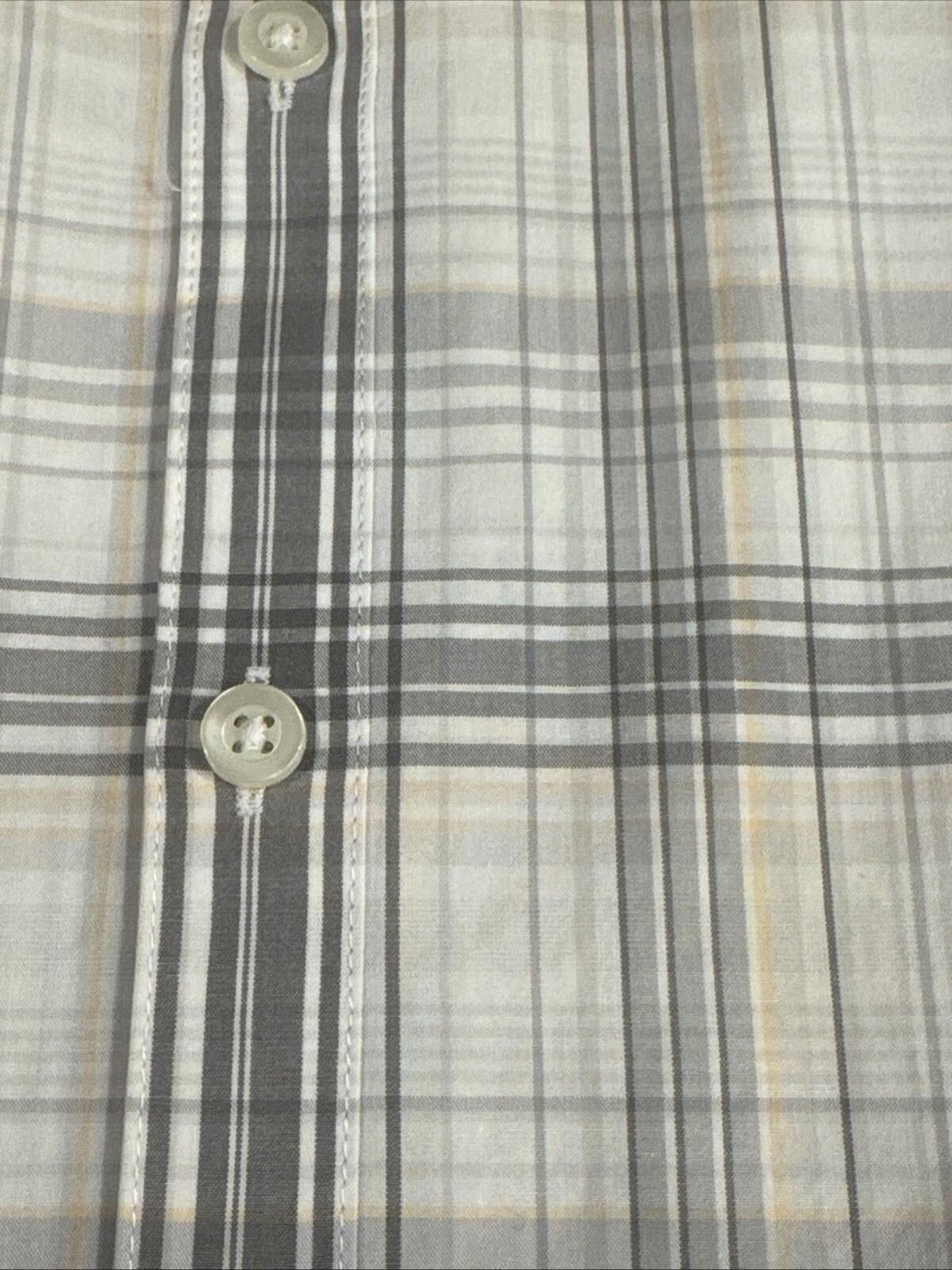 Alfani Alfani Men's Size Medium Button Up SS Gray Plaid [639] Size US M / EU 48-50 / 2 - 5 Thumbnail