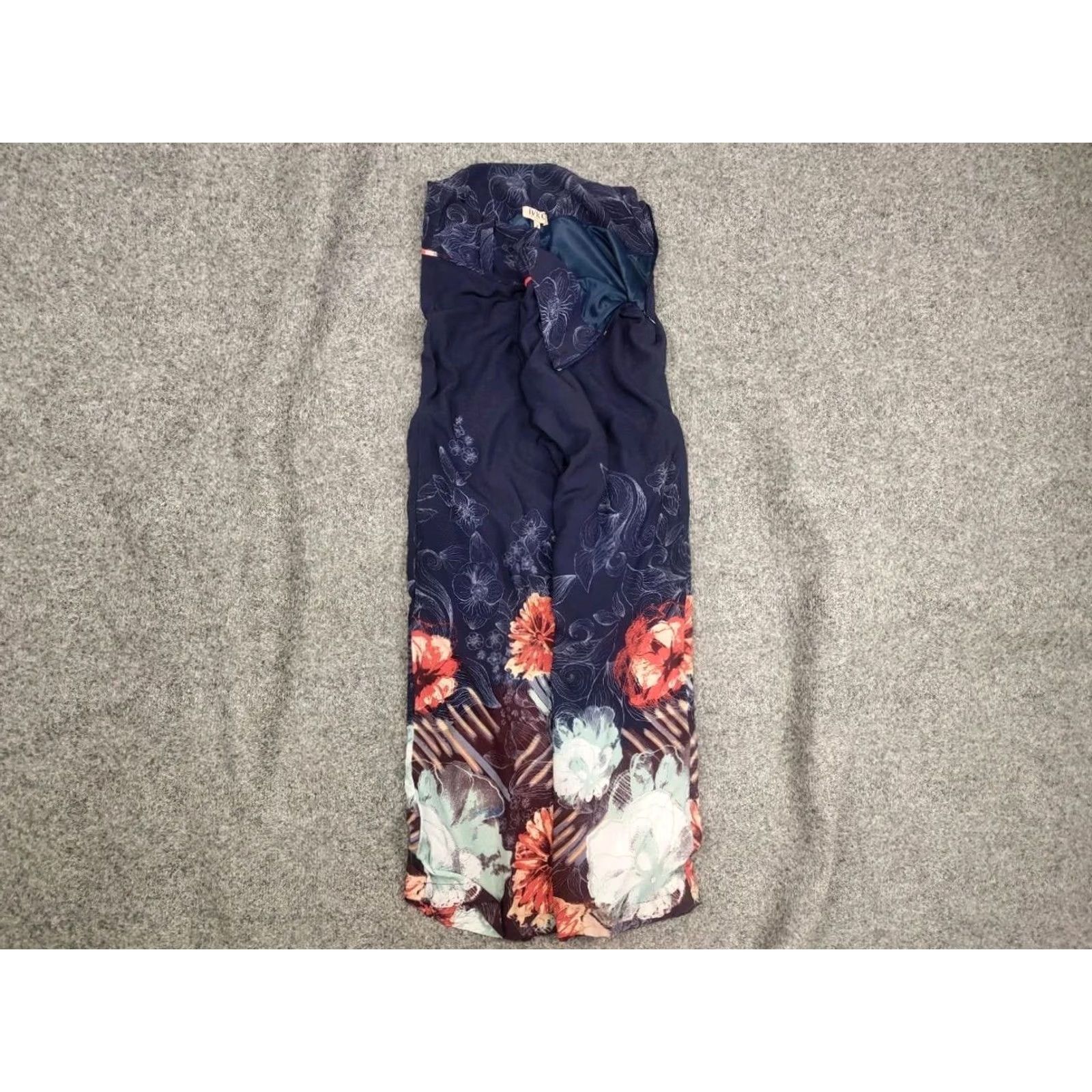 Vintage IVKO Design Viscose Floral Print Blue Trouser Wide-Leg Pants Womens 36 Blue Floral Vintage No N/A Size 25" / US 0 / IT 36 - 2 Thumbnail