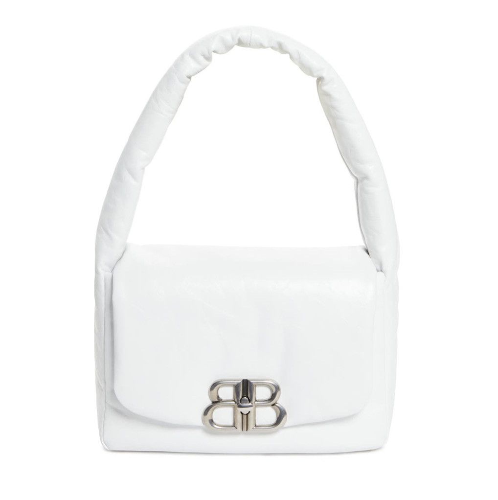 Balenciaga Balenciaga Small Monaco Leather Shoulder Bag Optic White NEW Size ONE SIZE - 1 Thumbnail